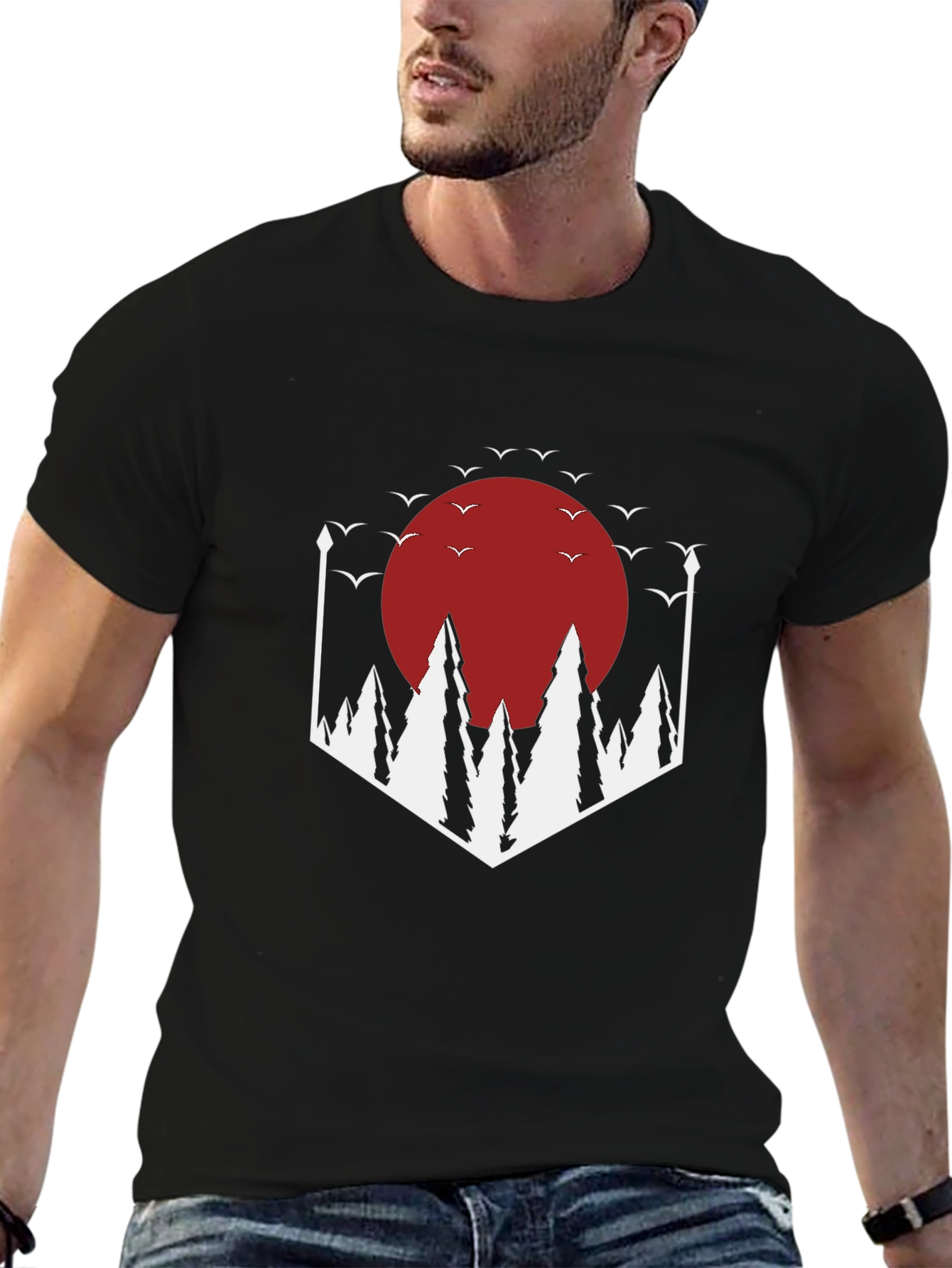 Nature Graphic Tee - Mens Black Short Sleeve