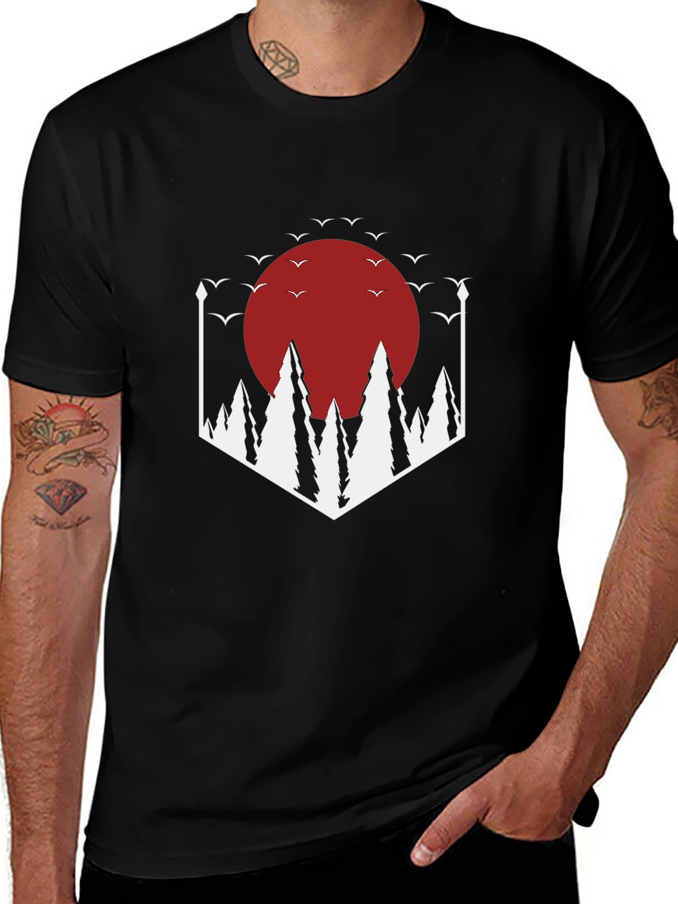 Nature Graphic Tee - Mens Black Short Sleeve