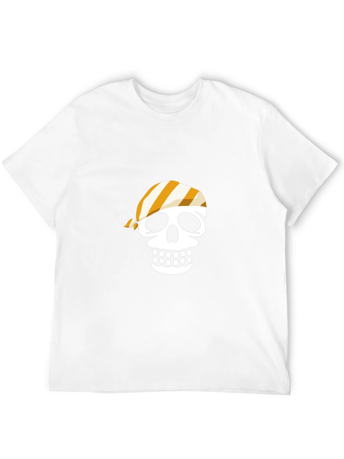 Pirate Skull Graphic Tee - Black Cotton Casual T-Shirt