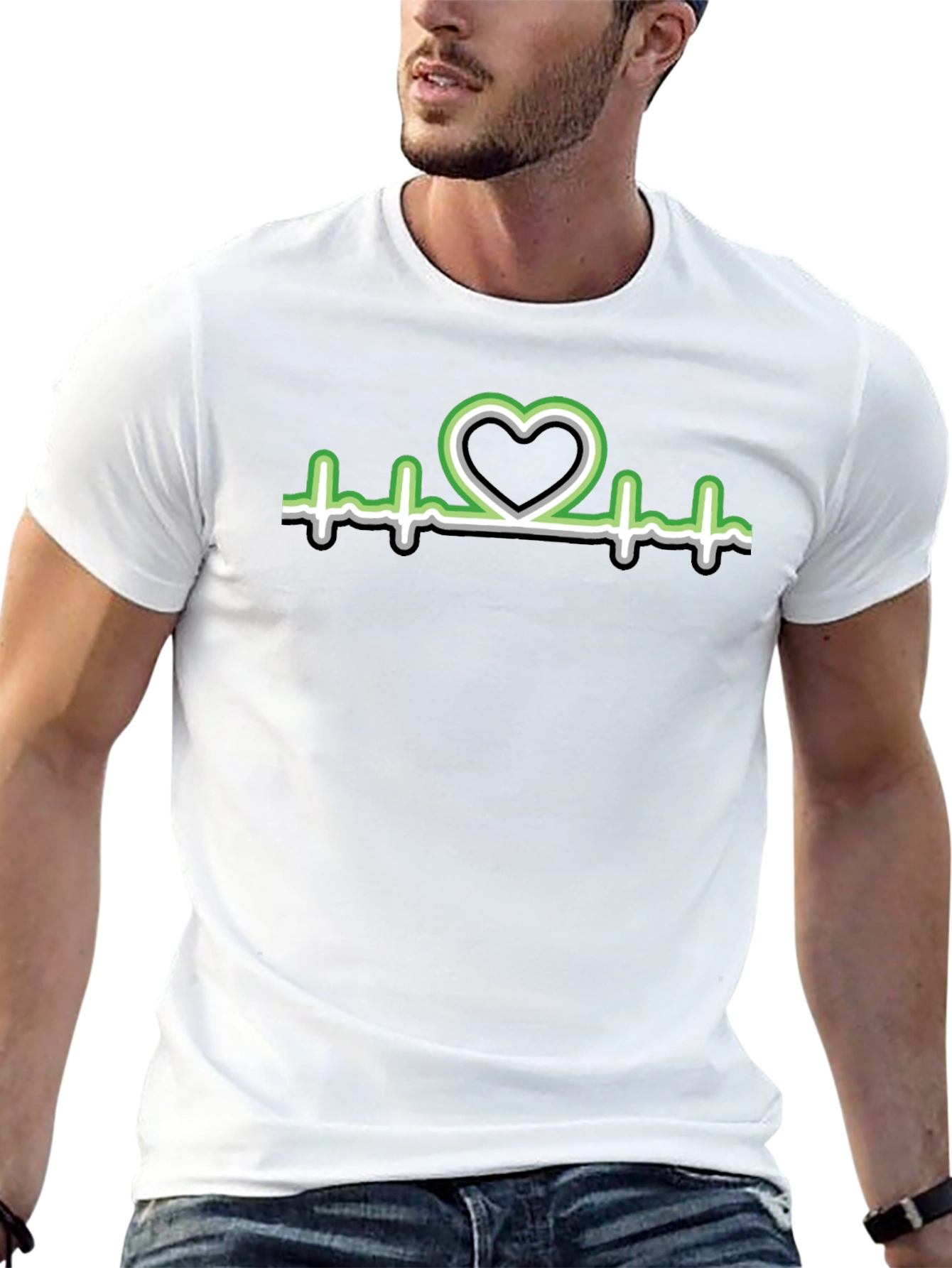 Heartbeat Aro Pride T-Shirt - Black