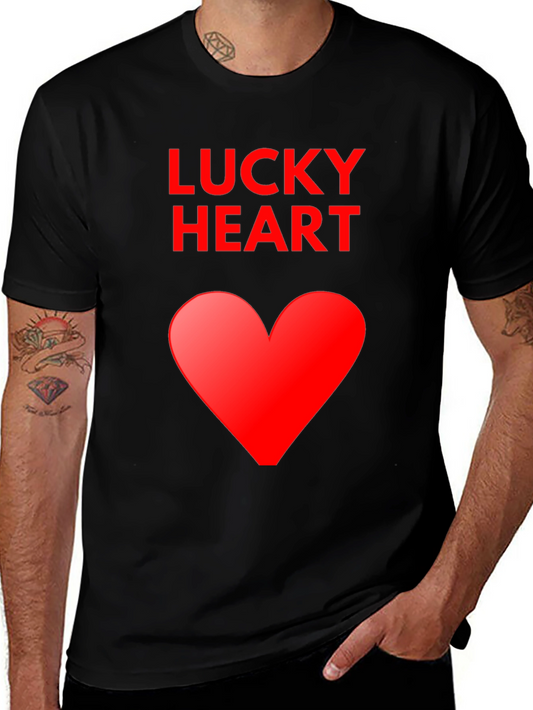 Lucky Heart Graphic Tee - Soft Cotton Blend