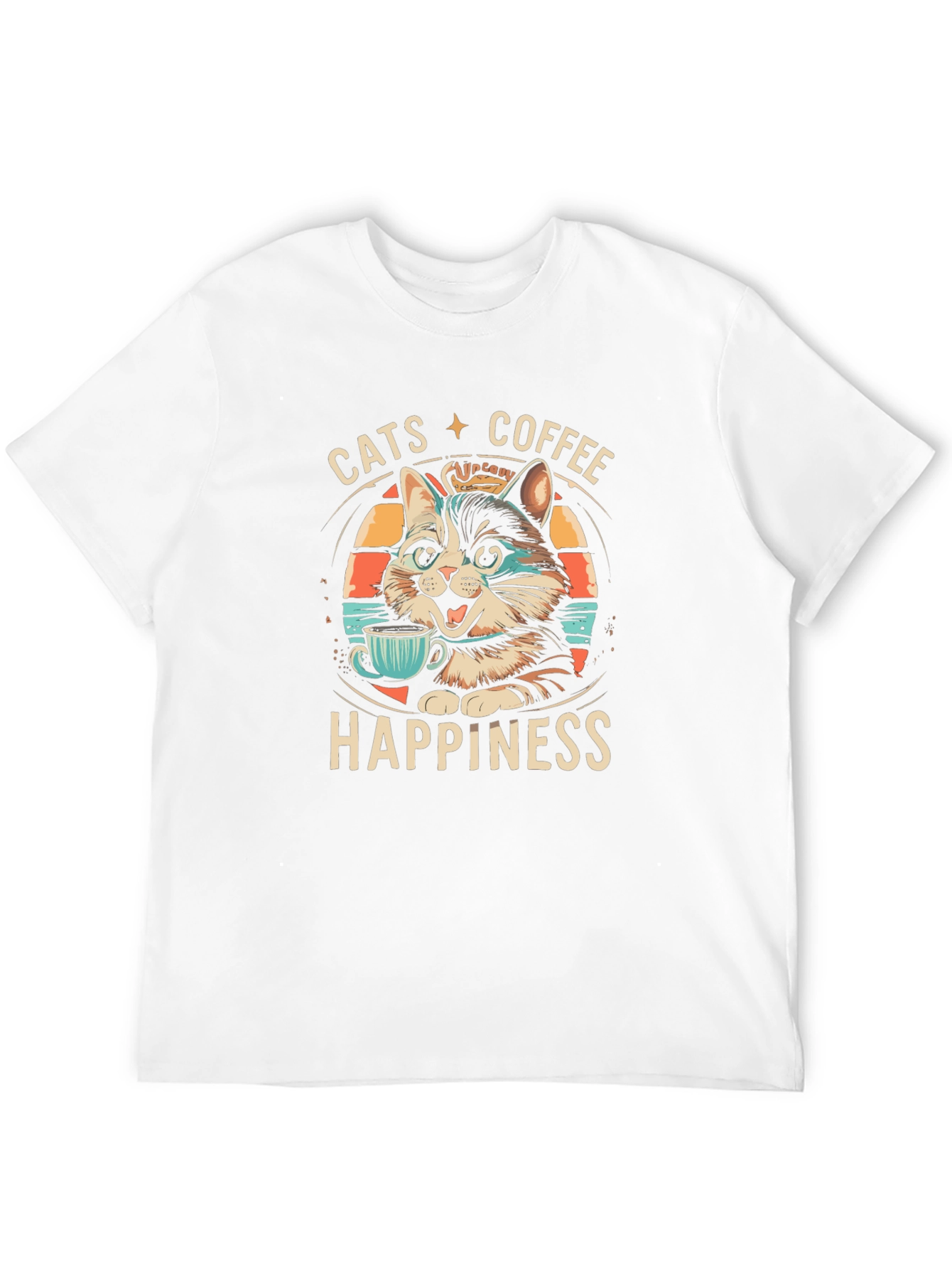 Cats Coffee Happiness Graphic Tee