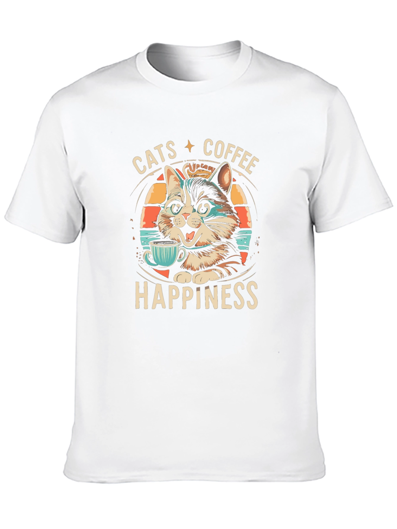 Cats Coffee Happiness Graphic Tee
