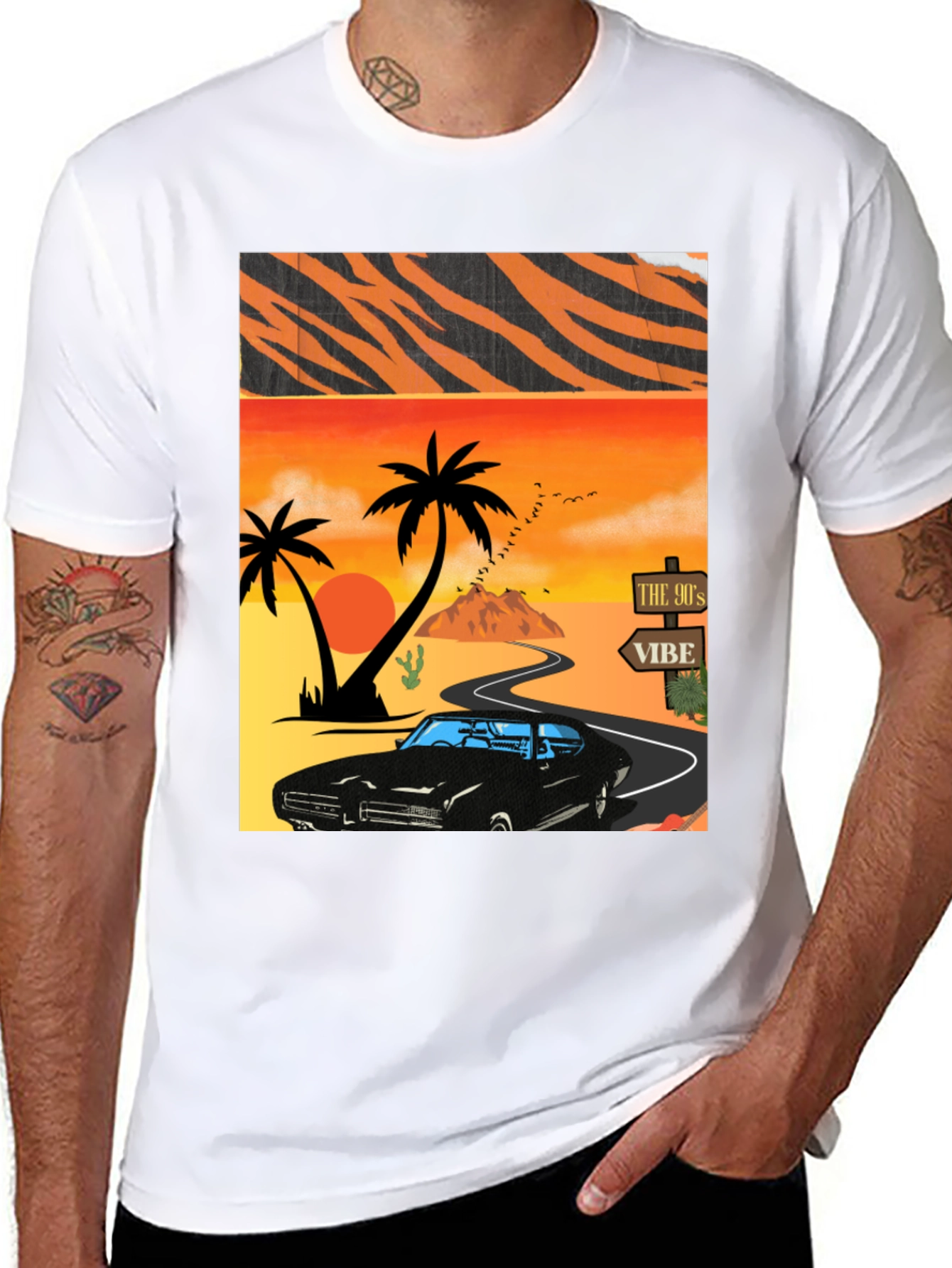 90s Vibe Car Graphic Tee - Retro Style