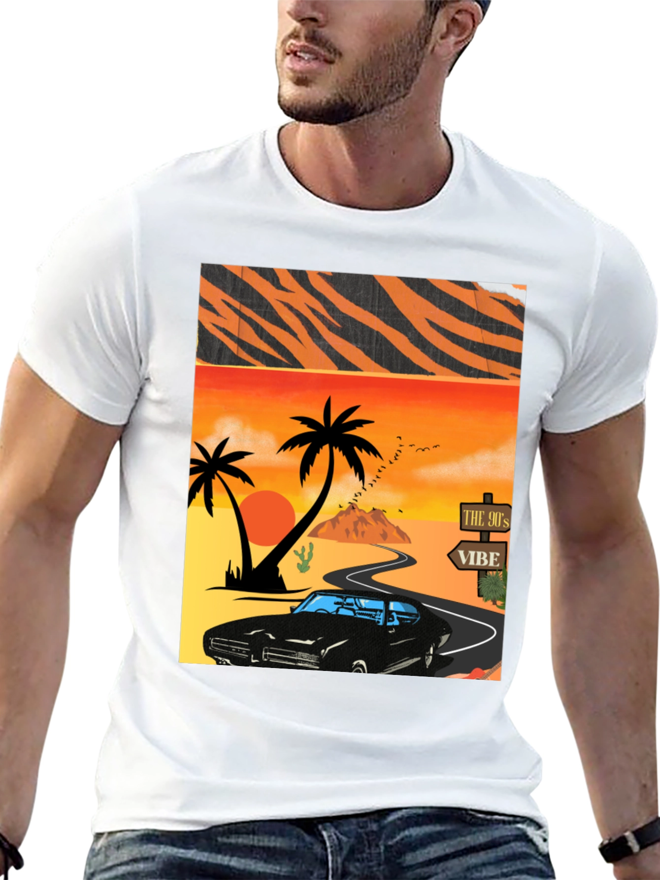 90s Vibe Car Graphic Tee - Retro Style