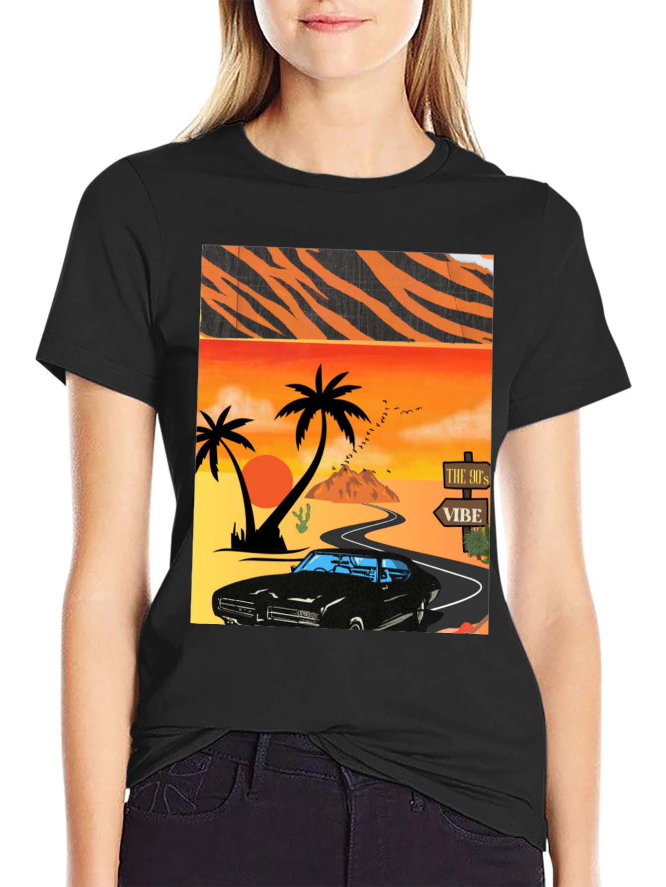 90s Vibe Car Graphic Tee - Retro Style