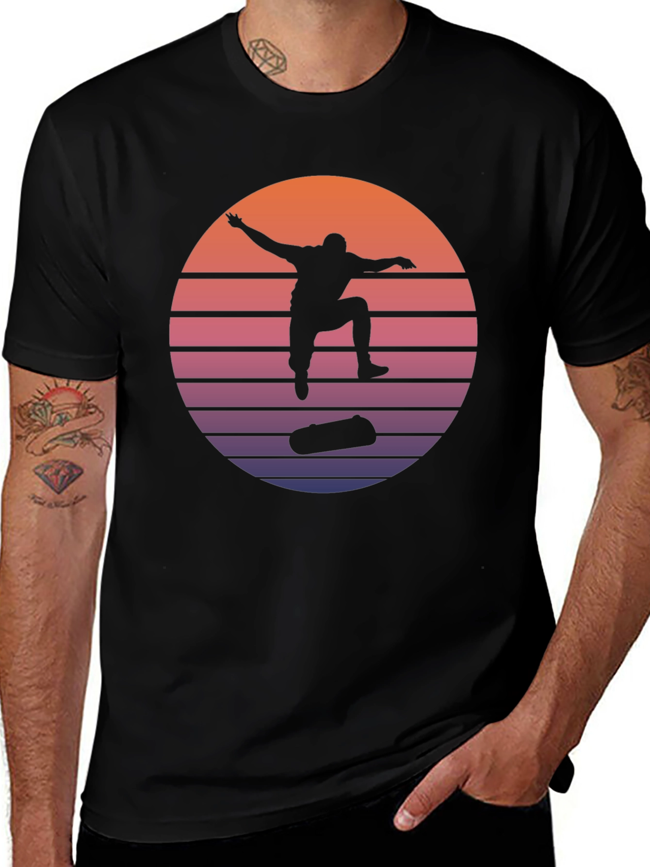 Retro Skateboarder Silhouette Tee