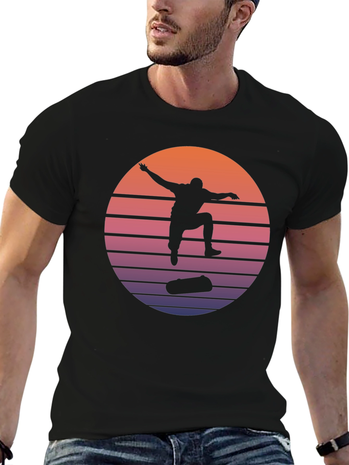 Retro Skateboarder Silhouette Tee