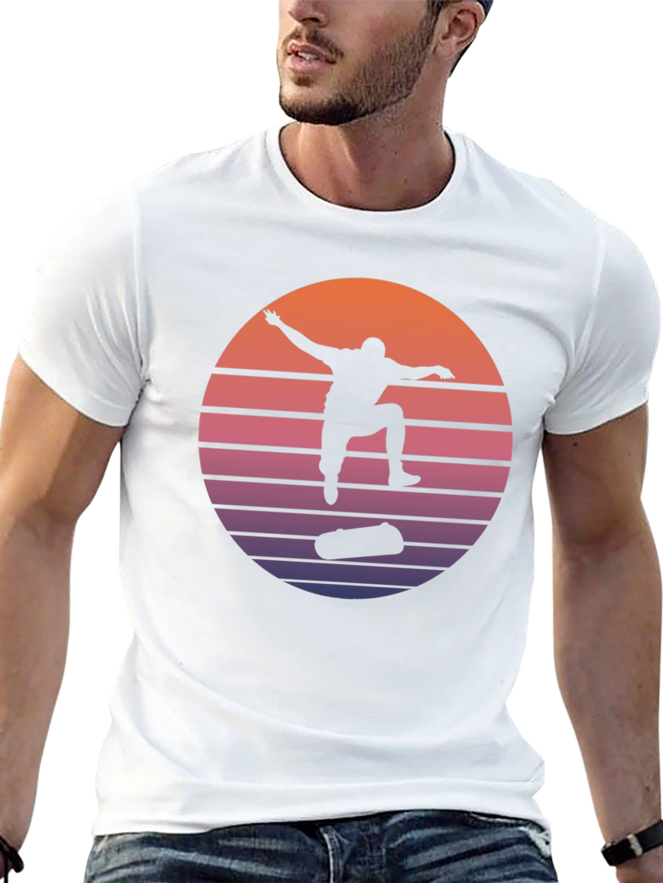 Retro Skateboarder Silhouette Tee