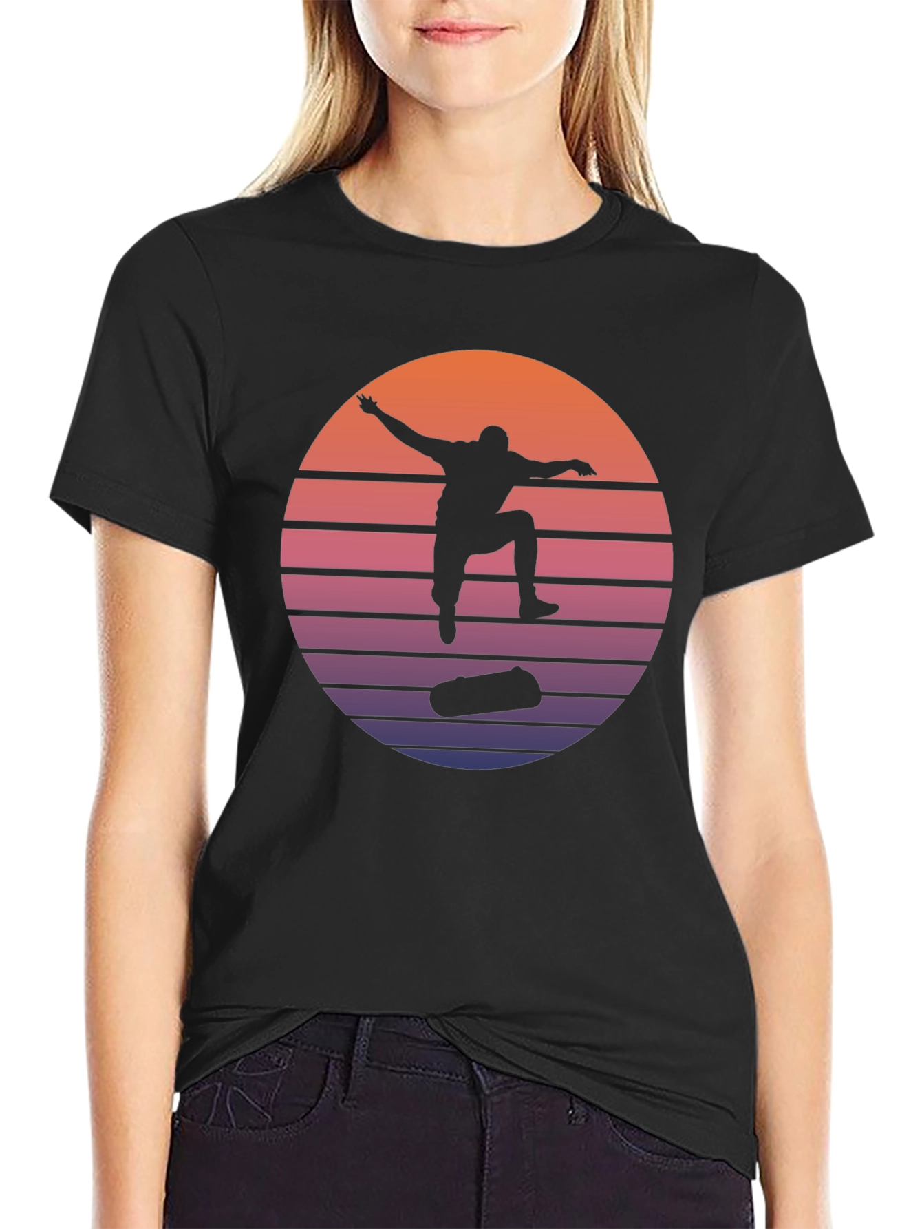 Retro Skateboarder Silhouette Tee