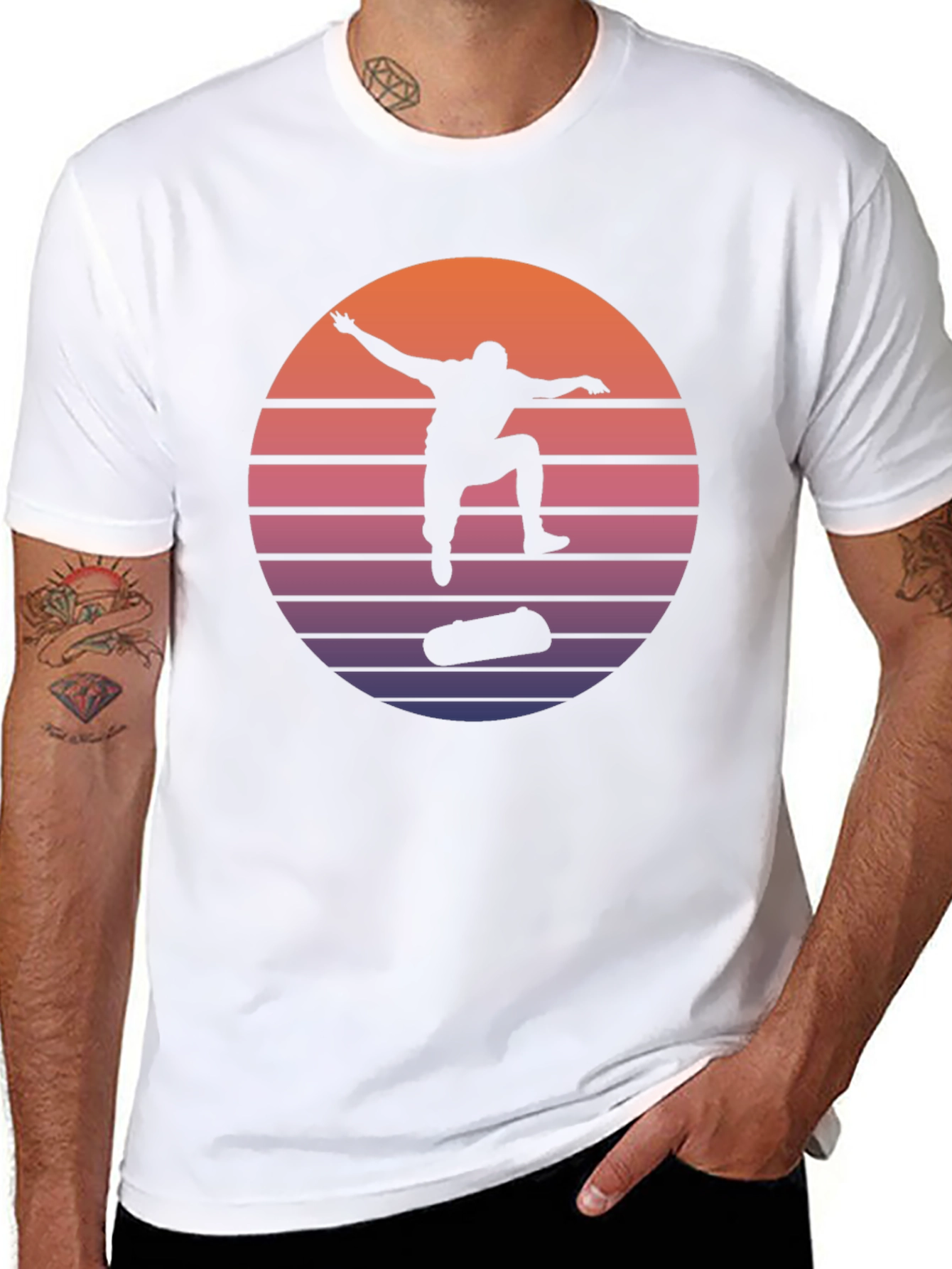Retro Skateboarder Silhouette Tee