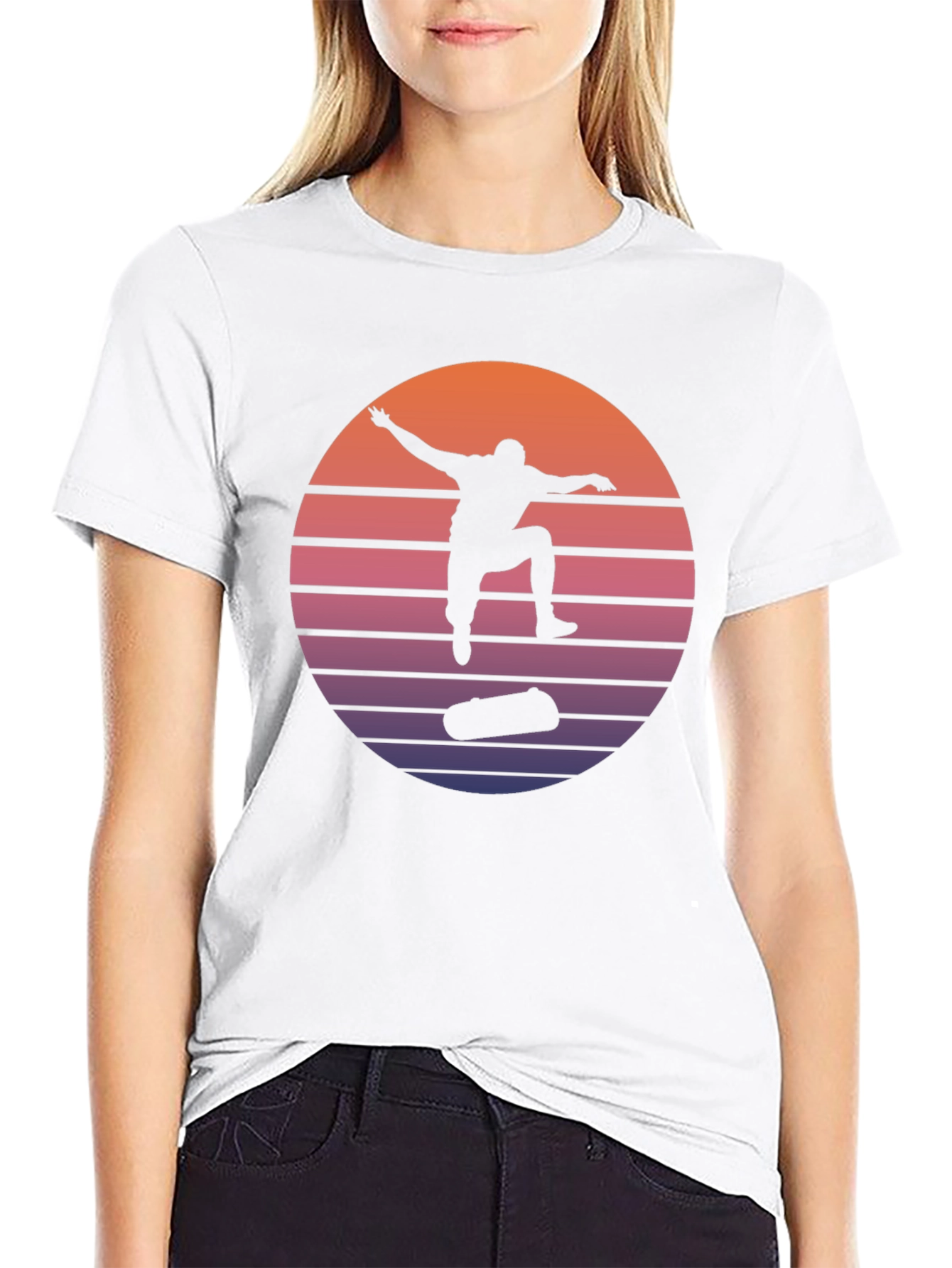 Retro Skateboarder Silhouette Tee