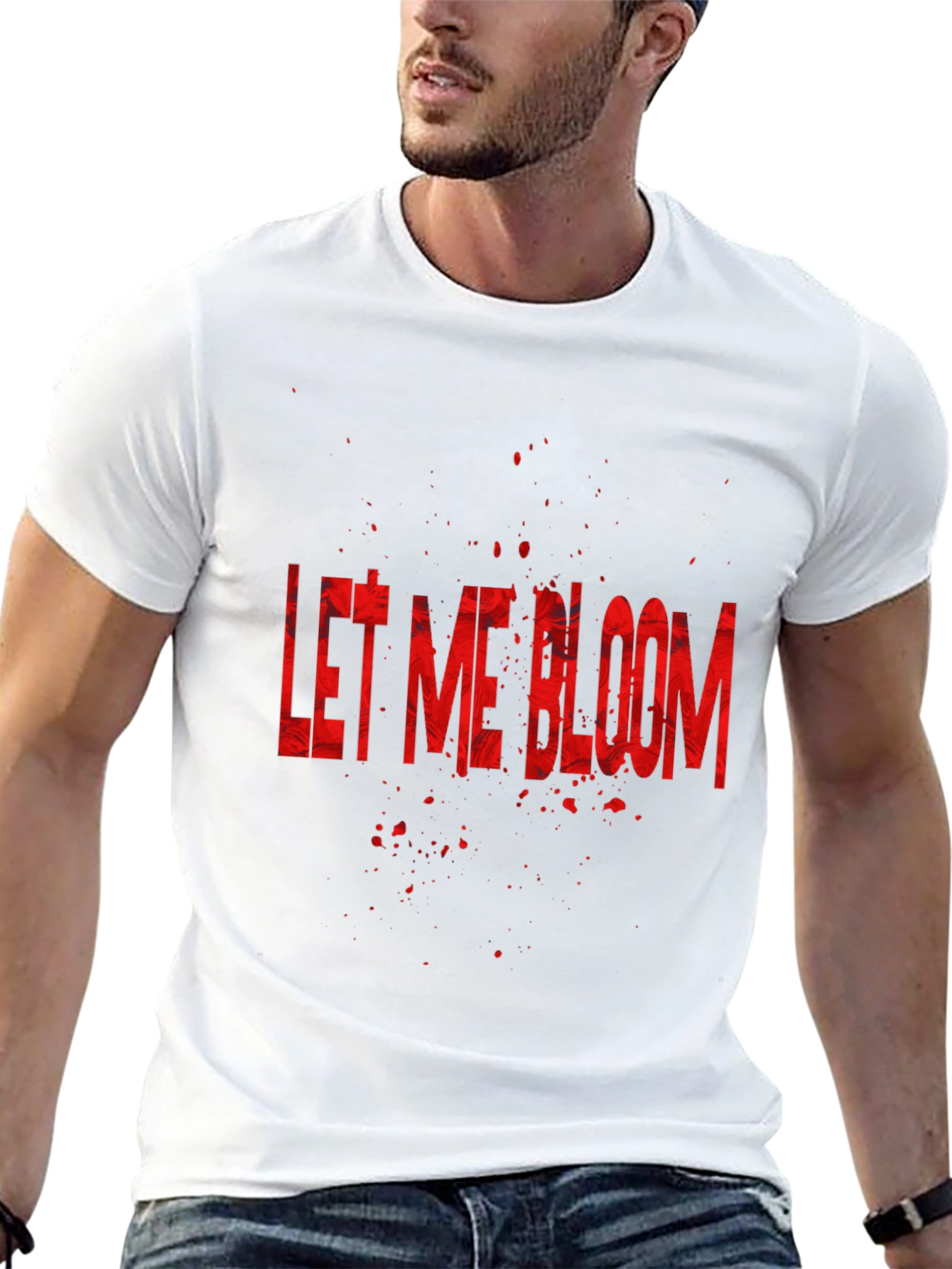 Let Me Bloom Graphic Tee - Black Cotton T-Shirt