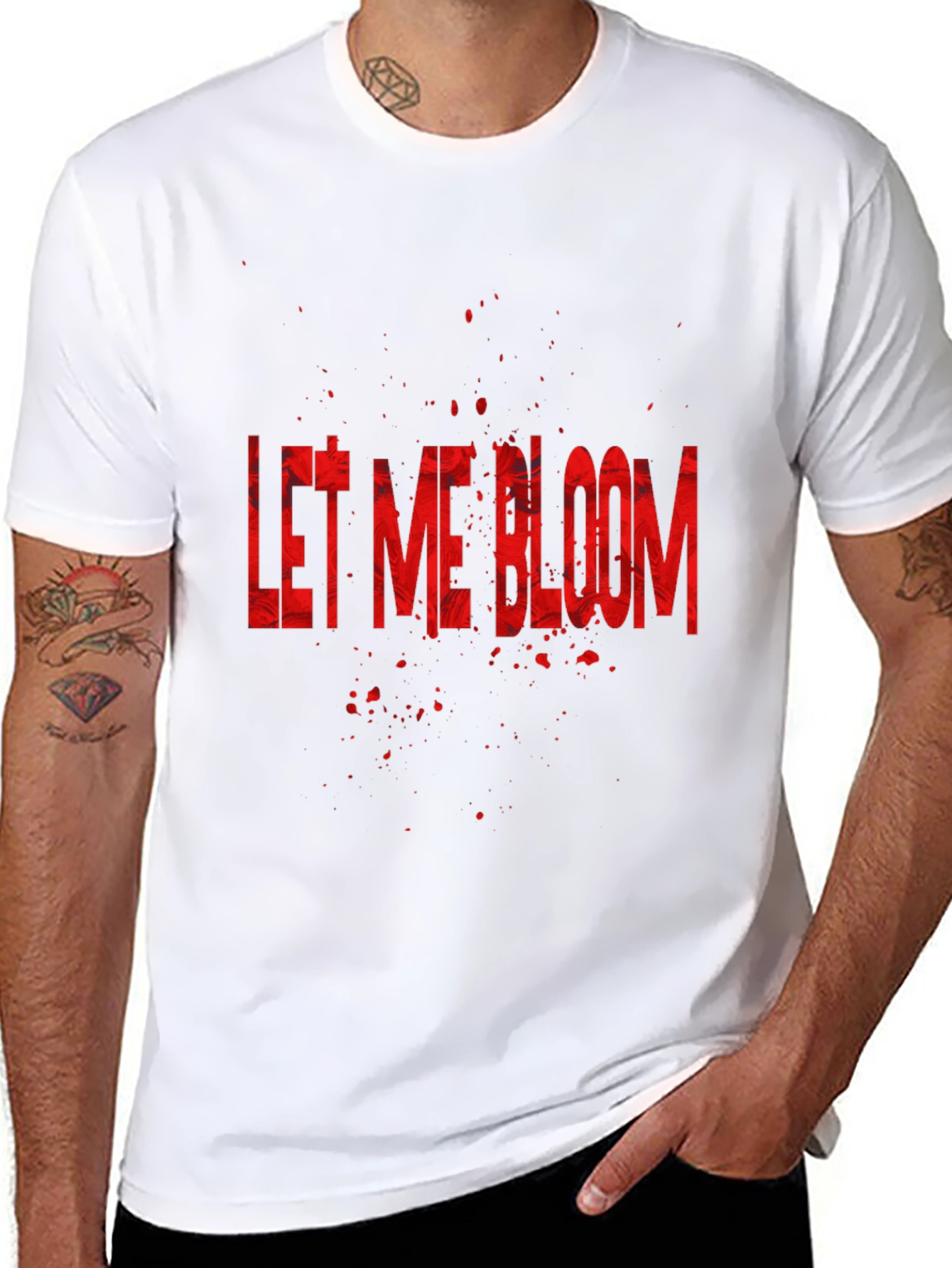 Let Me Bloom Graphic Tee - Black Cotton T-Shirt