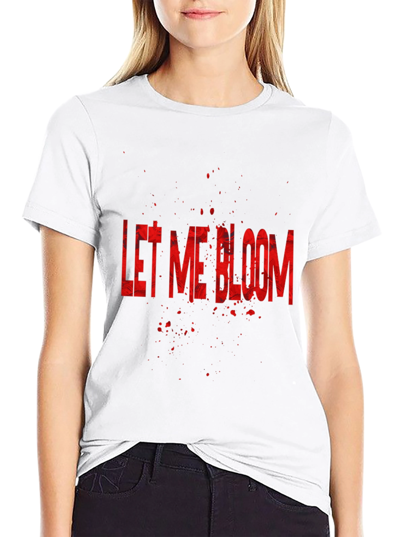 Let Me Bloom Graphic Tee - Black Cotton T-Shirt