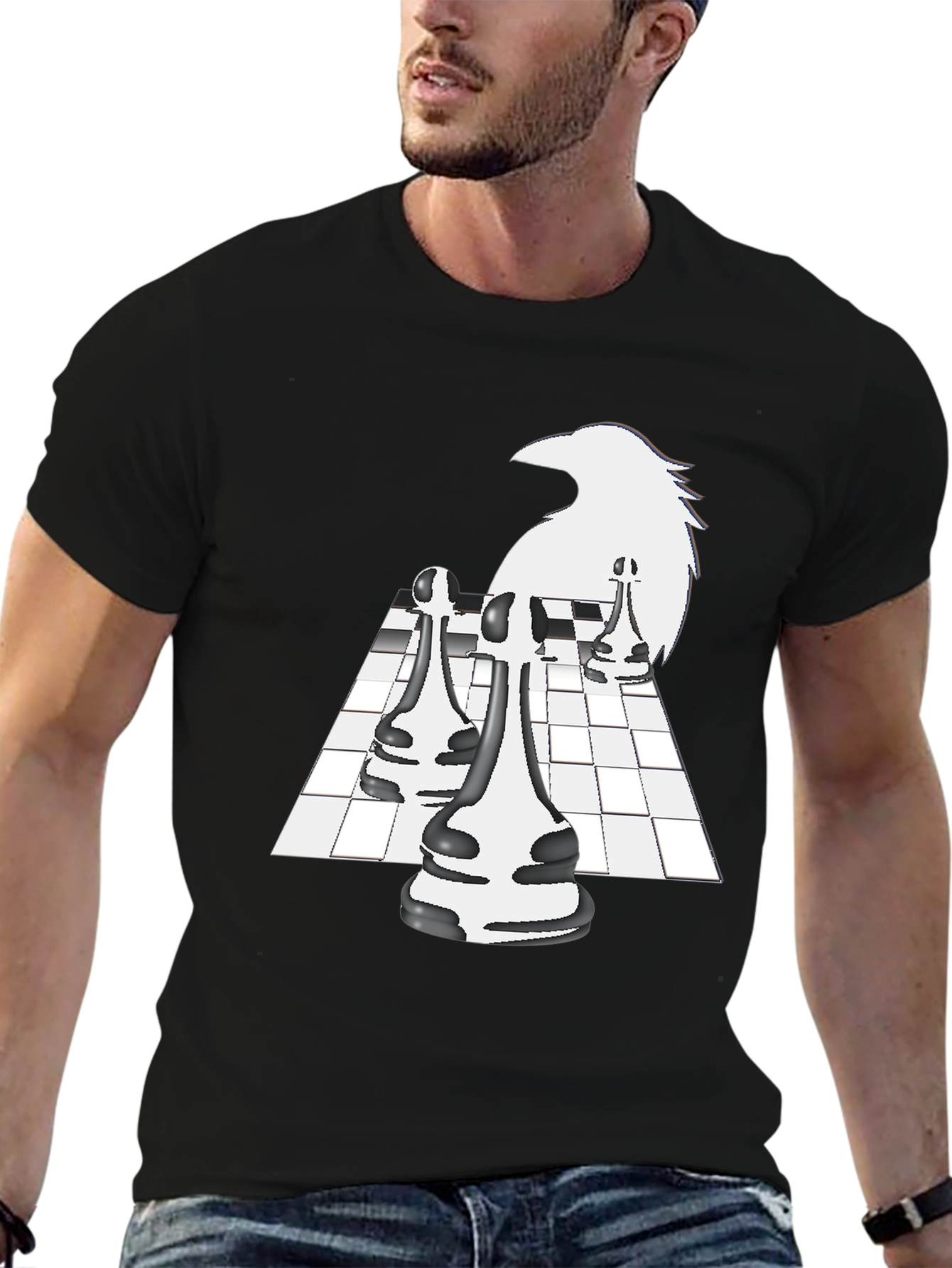 Raven Chess Graphic Tee - Stylish & Unique Design