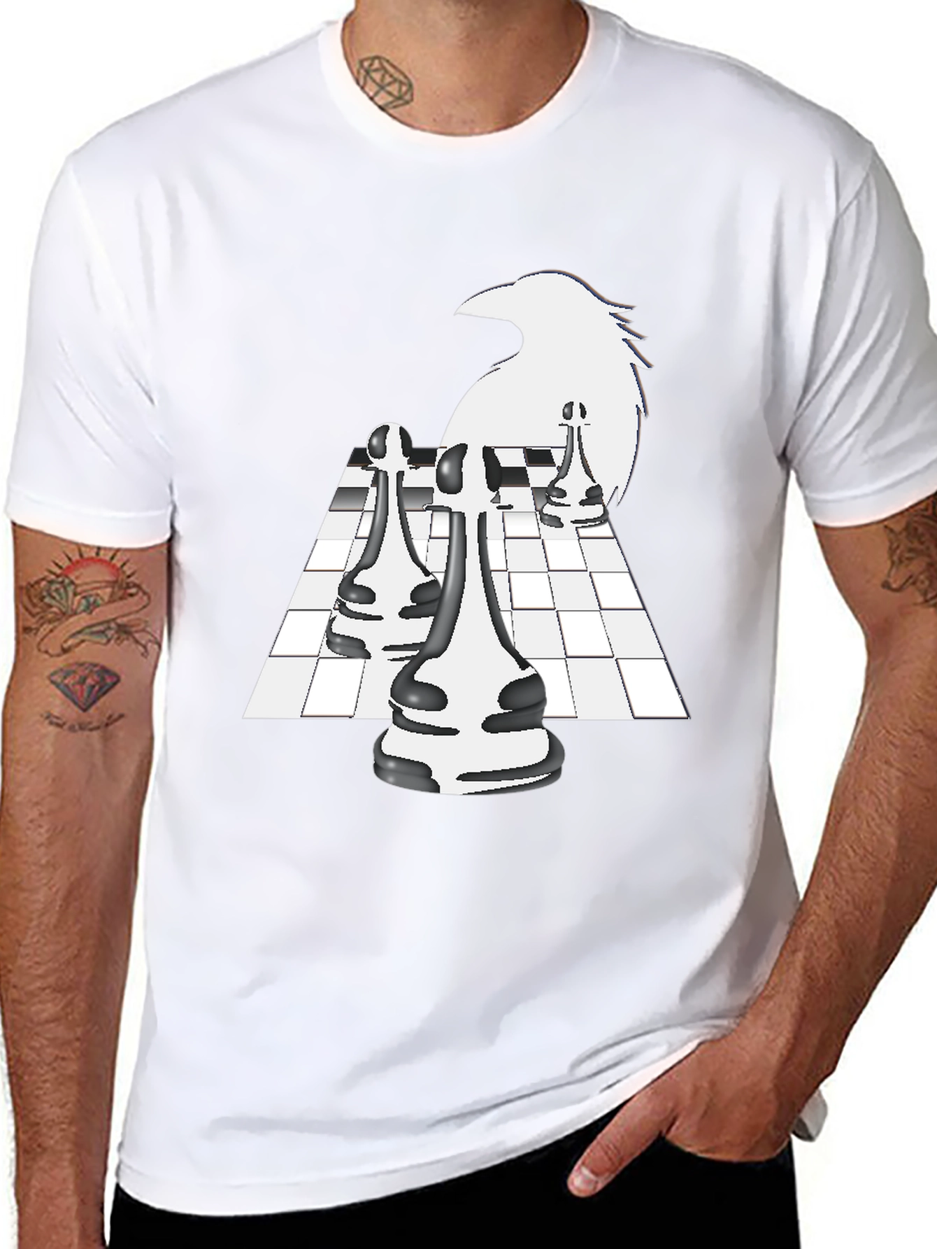 Raven Chess Graphic Tee - Stylish & Unique Design