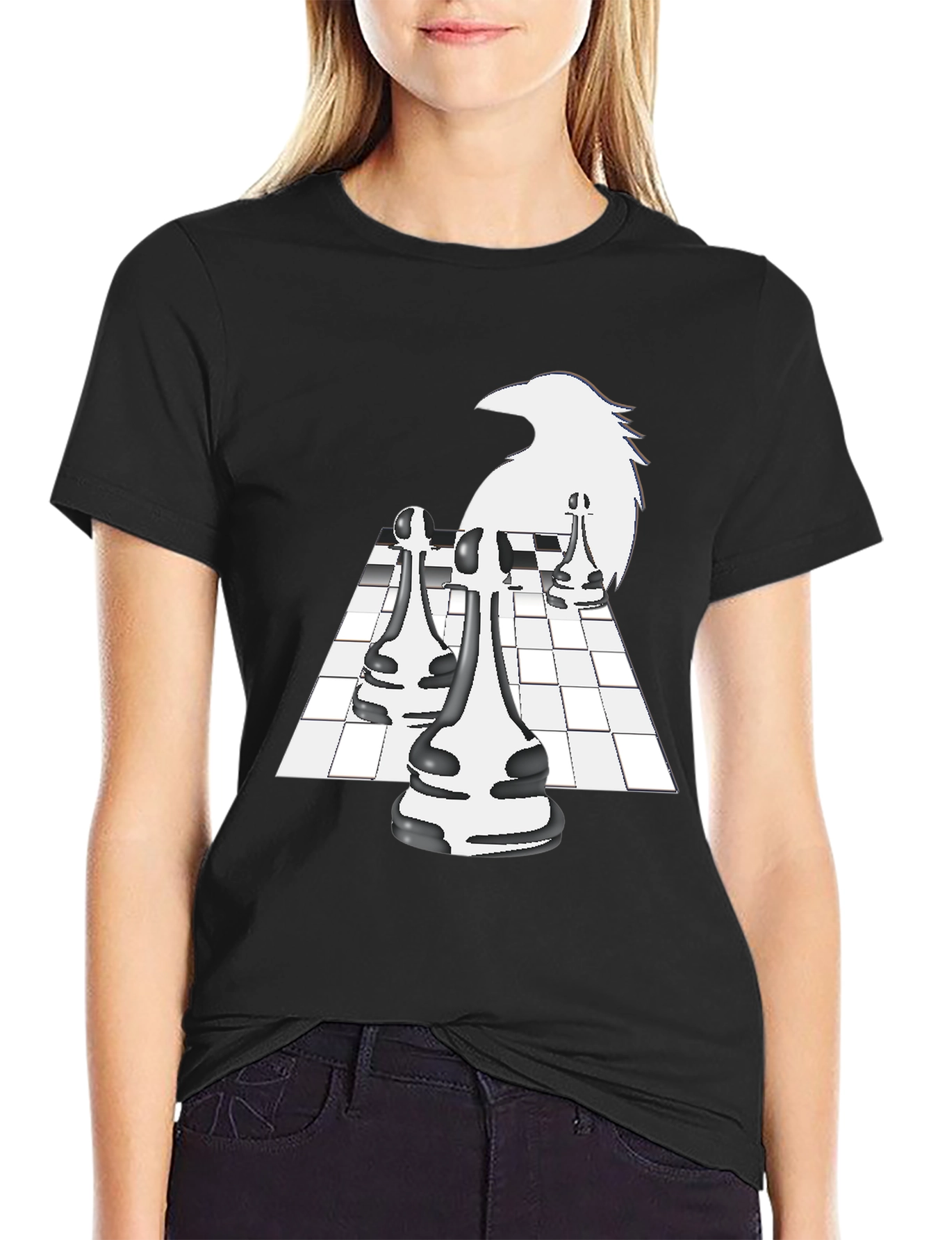 Raven Chess Graphic Tee - Stylish & Unique Design