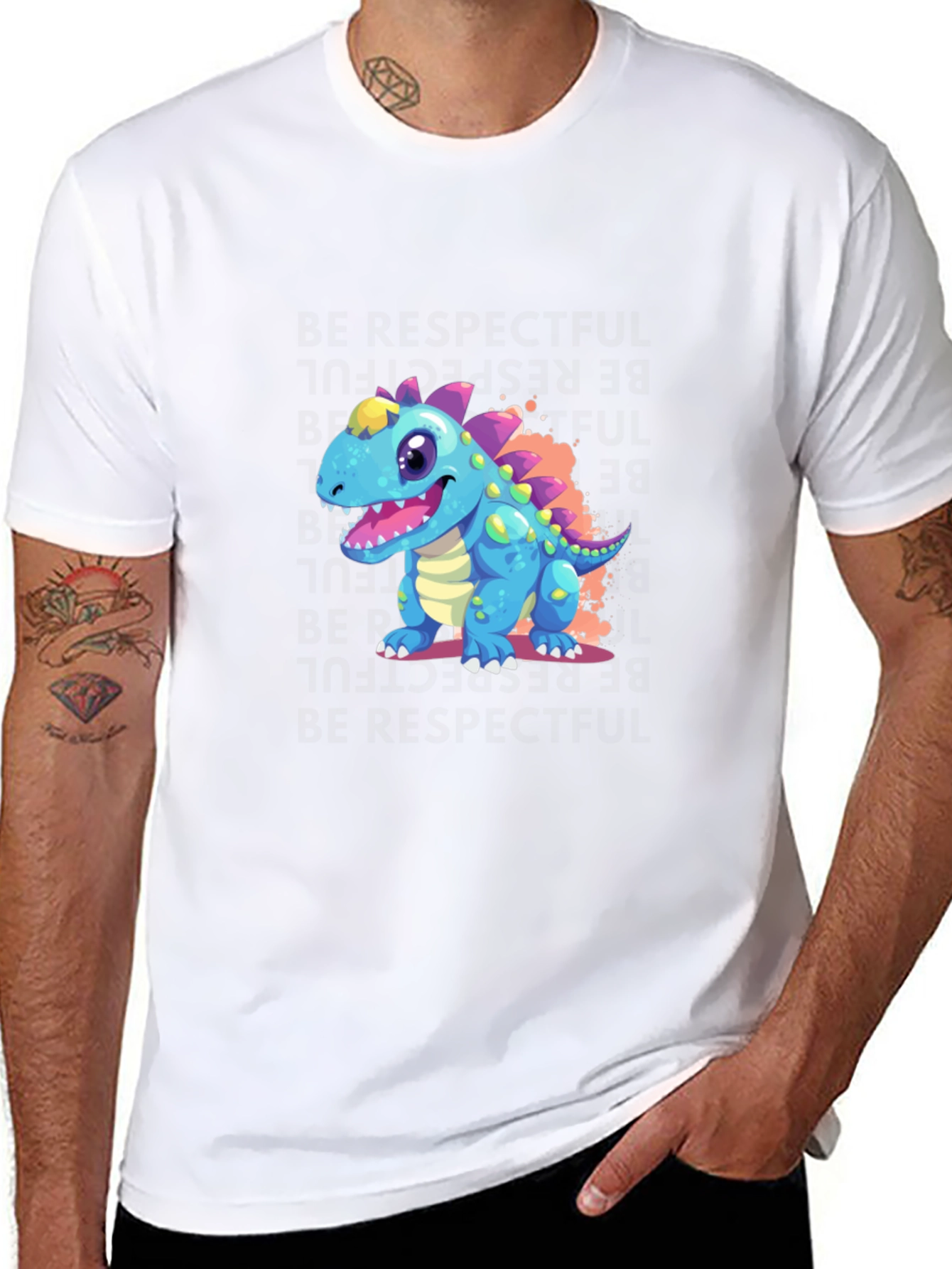 Cartoon Dinosaur Graphic Tee - Fun & Unique!