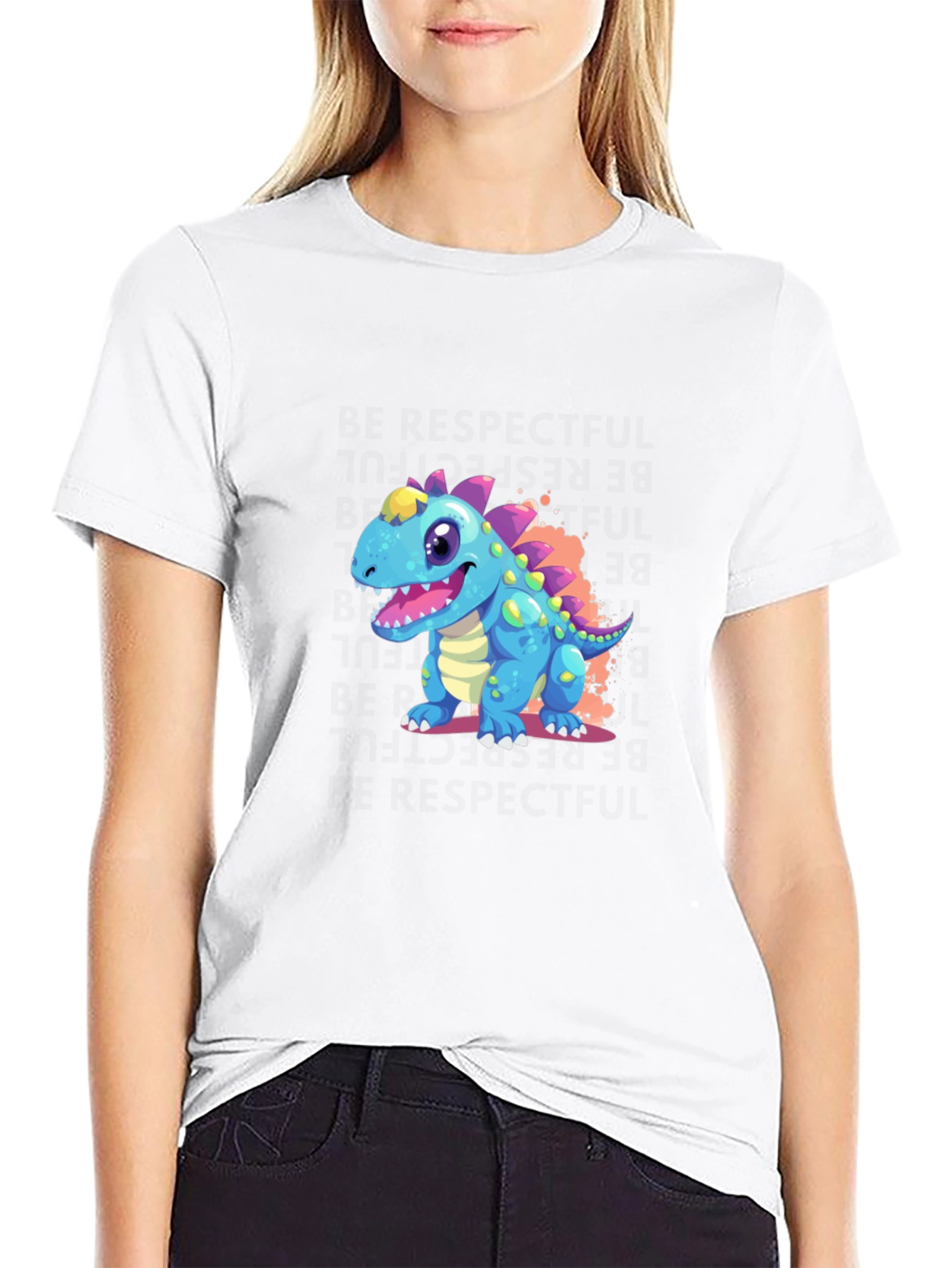 Cartoon Dinosaur Graphic Tee - Fun & Unique!