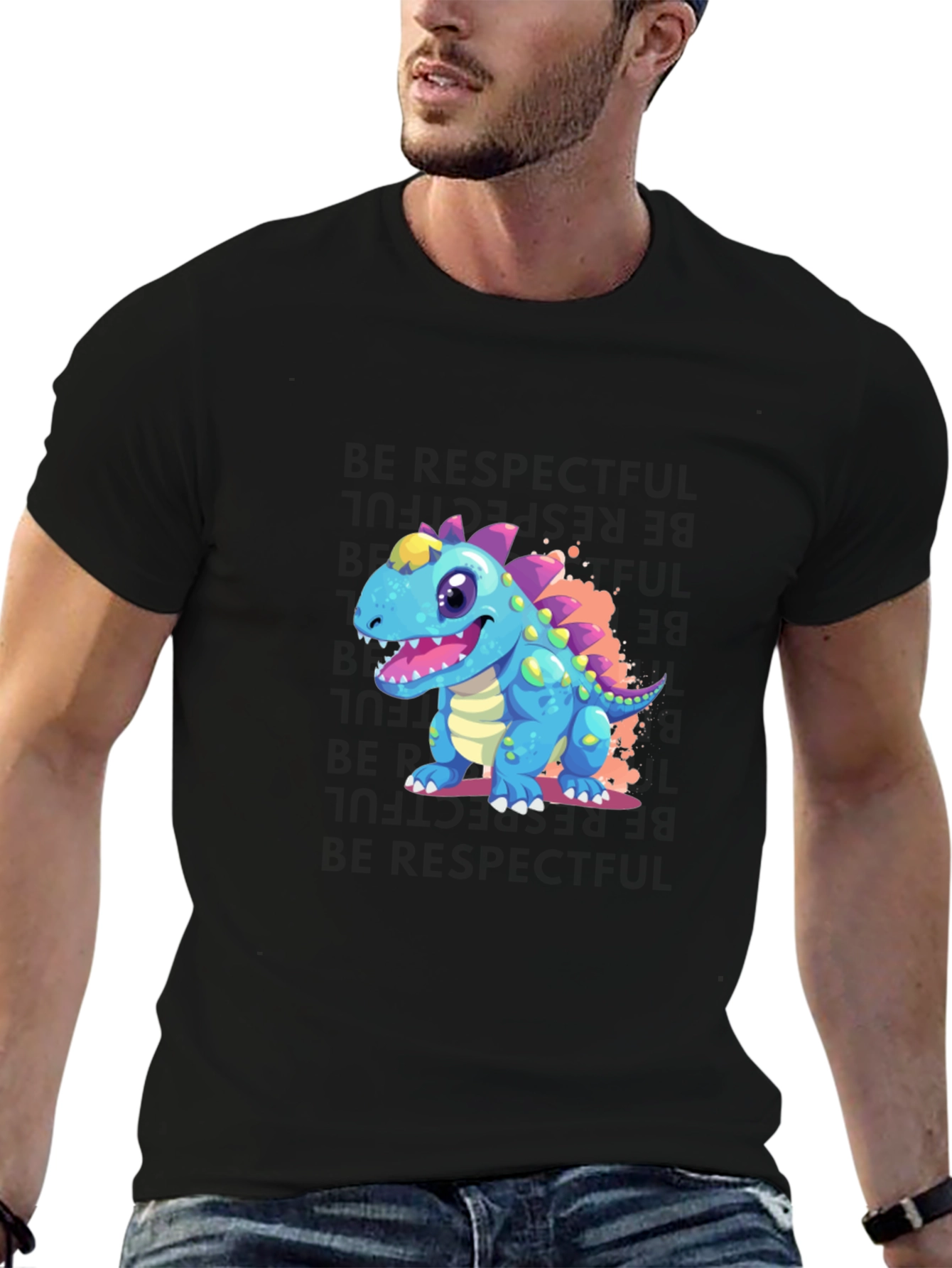Cartoon Dinosaur Graphic Tee - Fun & Unique!