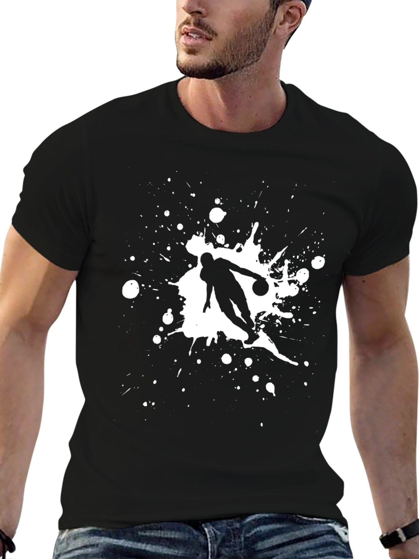 Basketball Player Graphic Tee - Stylish Black T-Shirt