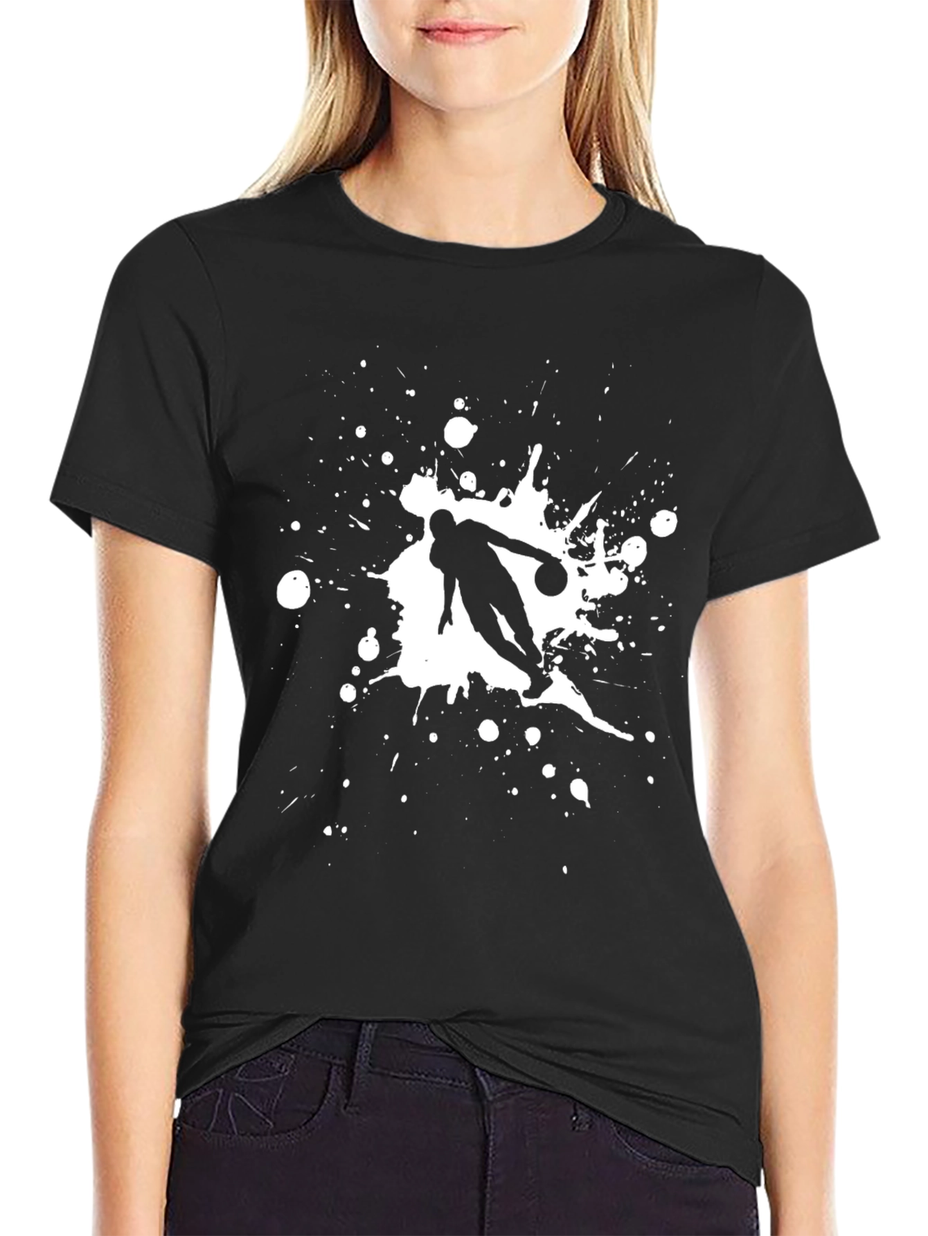 Basketball Player Graphic Tee - Stylish Black T-Shirt