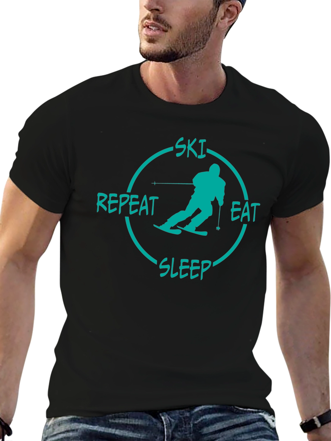 Ski Eat Sleep Repeat Graphic Tee