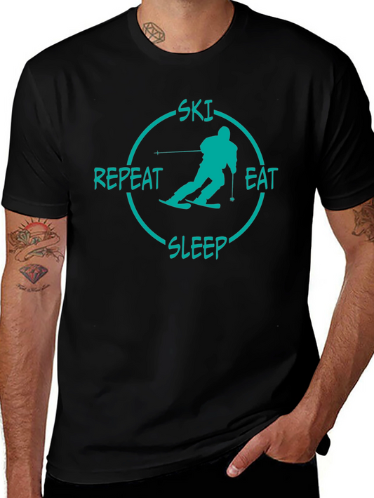 Ski Eat Sleep Repeat Graphic Tee