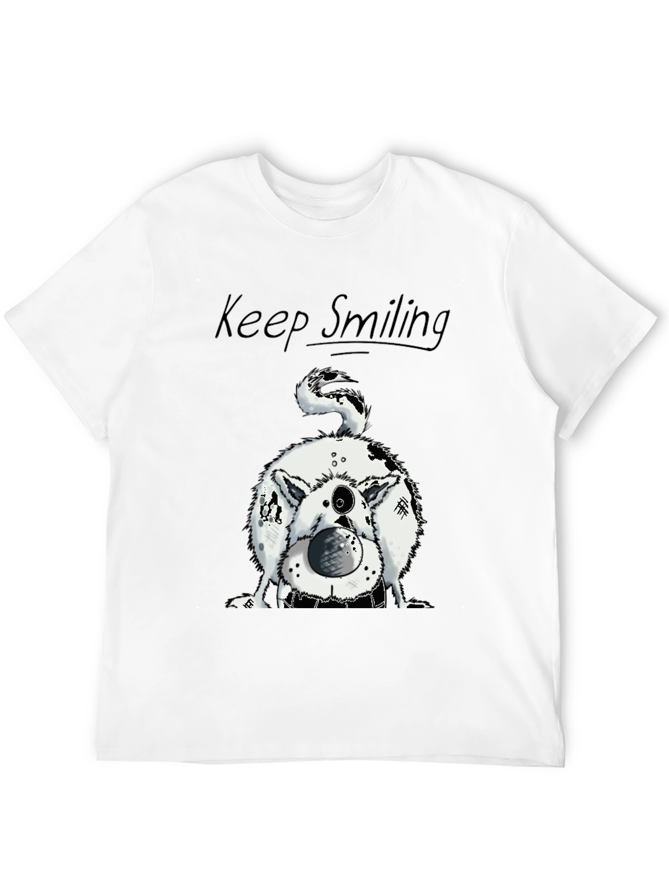 Keep Smiling Dog Graphic Tee - Black