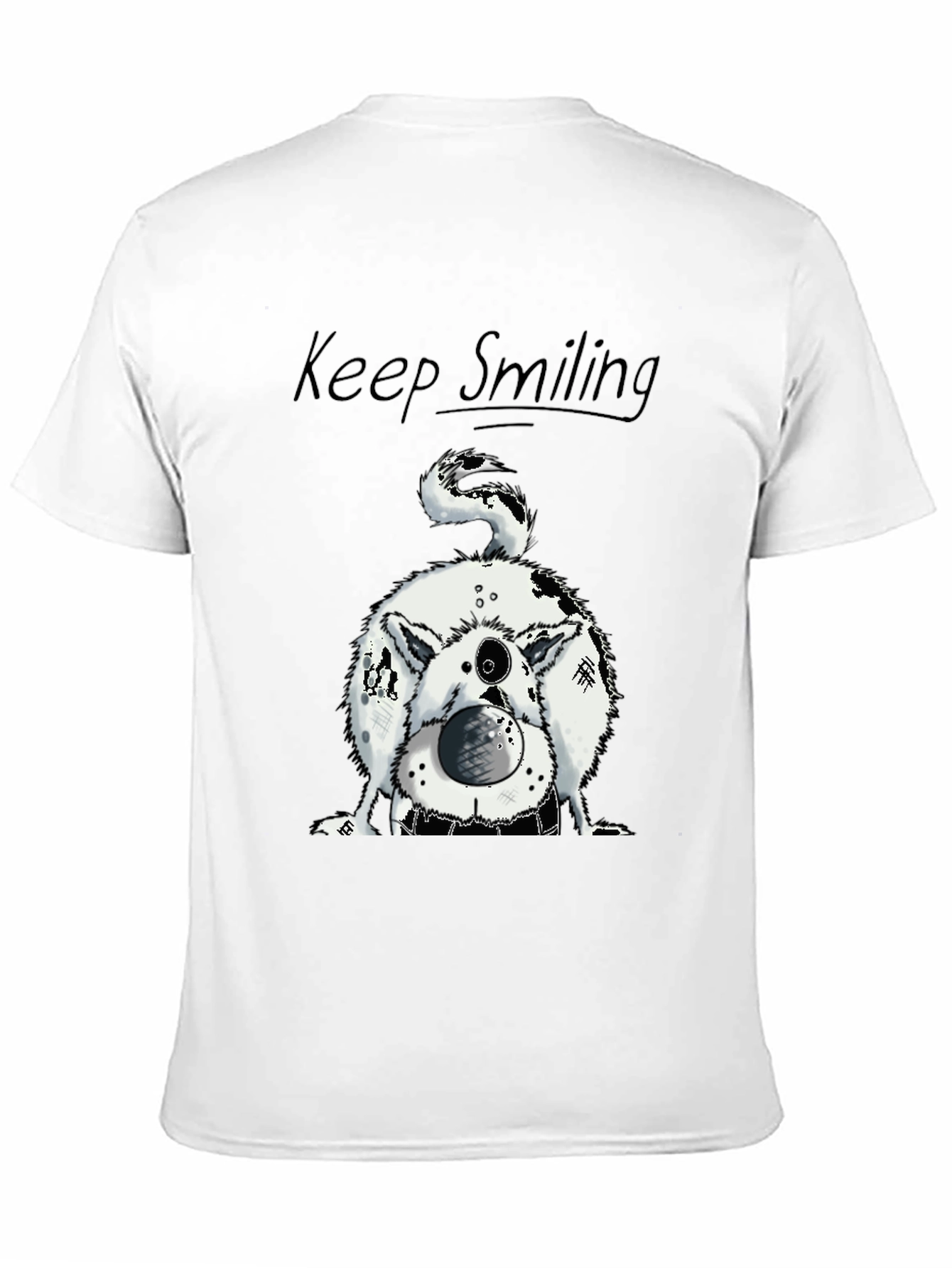 Keep Smiling Dog Graphic Tee - Black