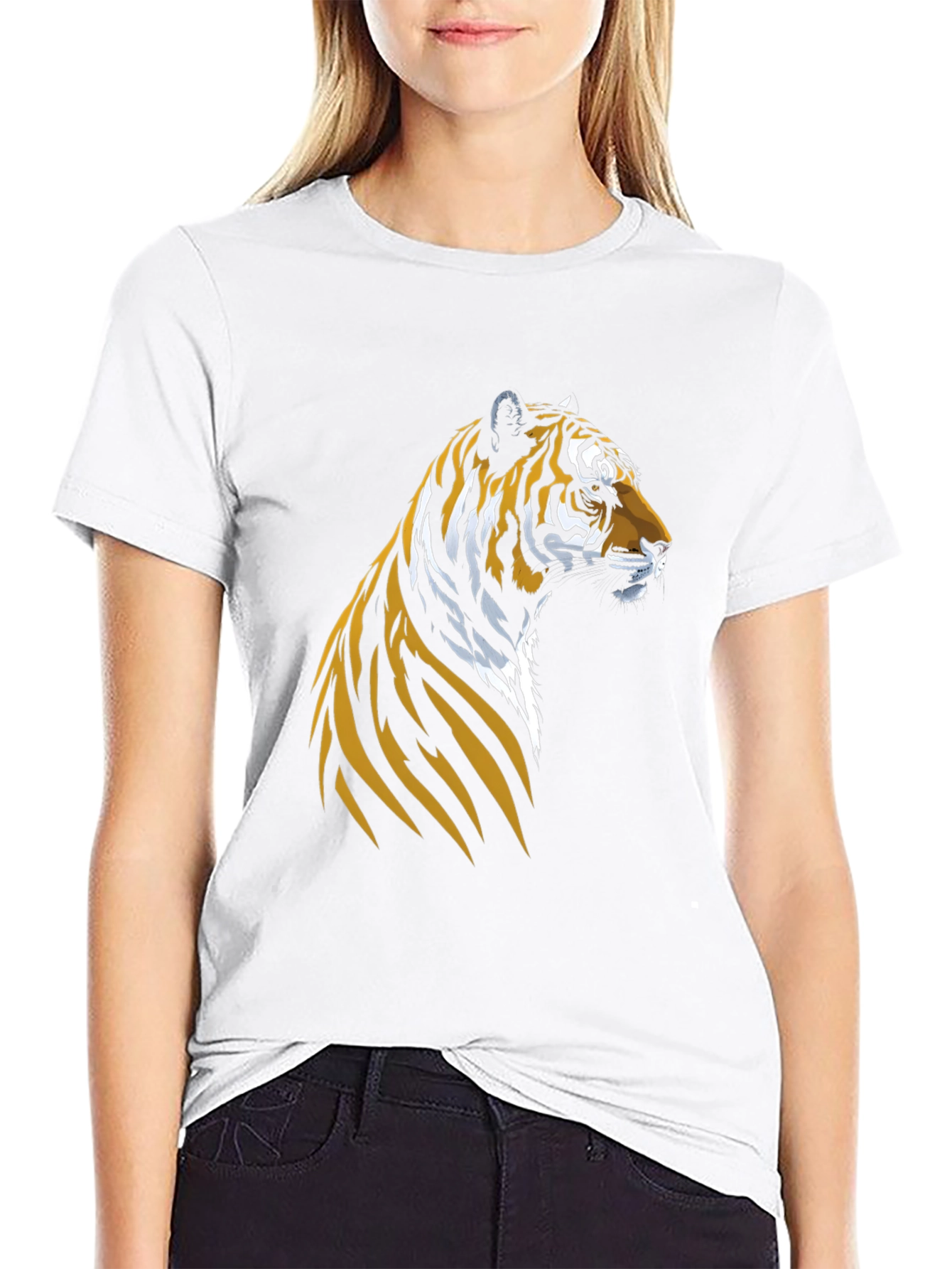 Cool Tiger Graphic Tee - Black Cotton T-Shirt