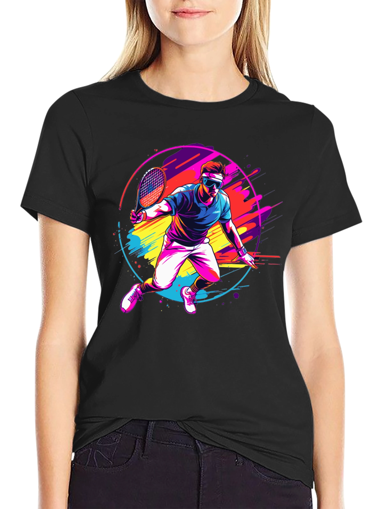 Retro Tennis Player Graphic Tee