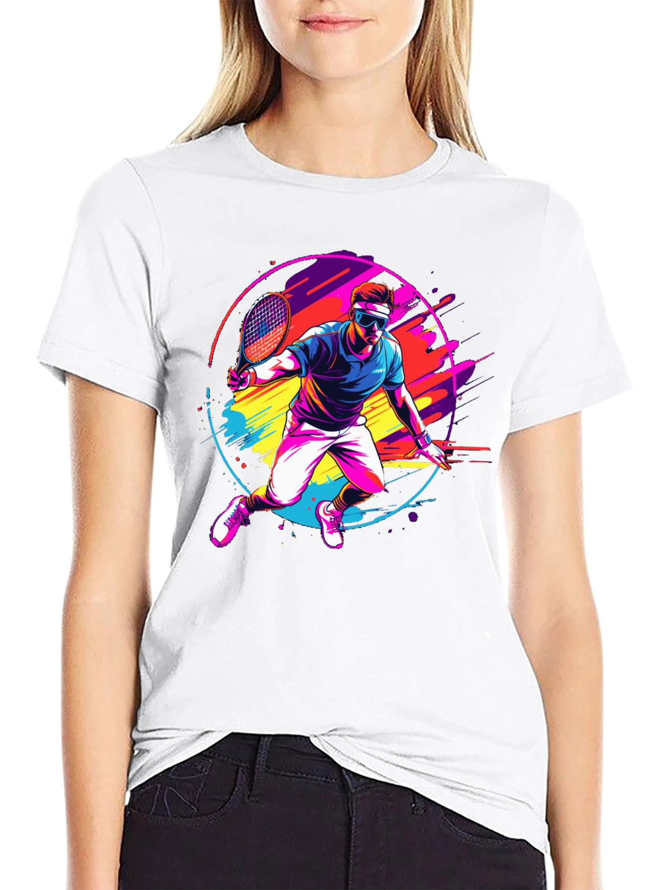 Retro Tennis Player Graphic Tee