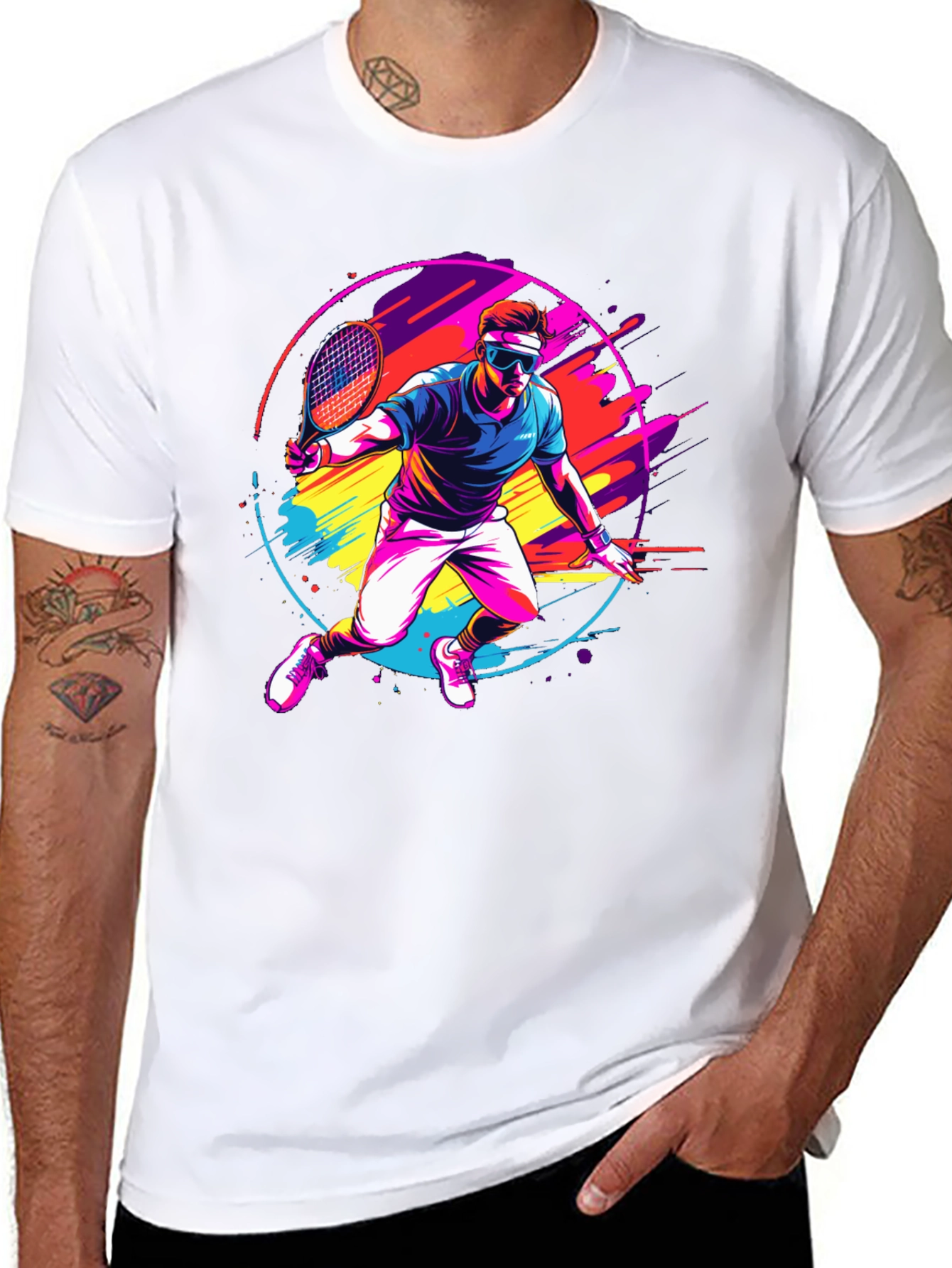 Retro Tennis Player Graphic Tee