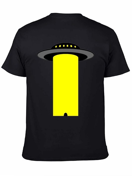 UFO Abduction T-Shirt - Black Cotton Graphic Tee