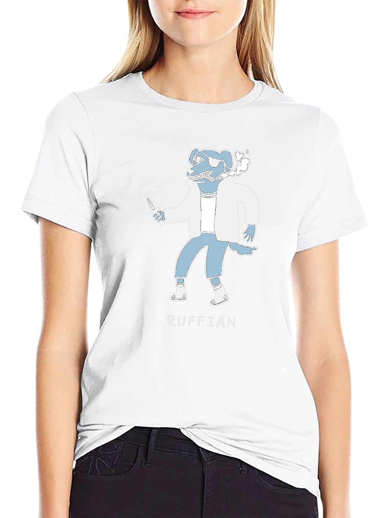 Ruffian Dog Cartoon T-Shirt