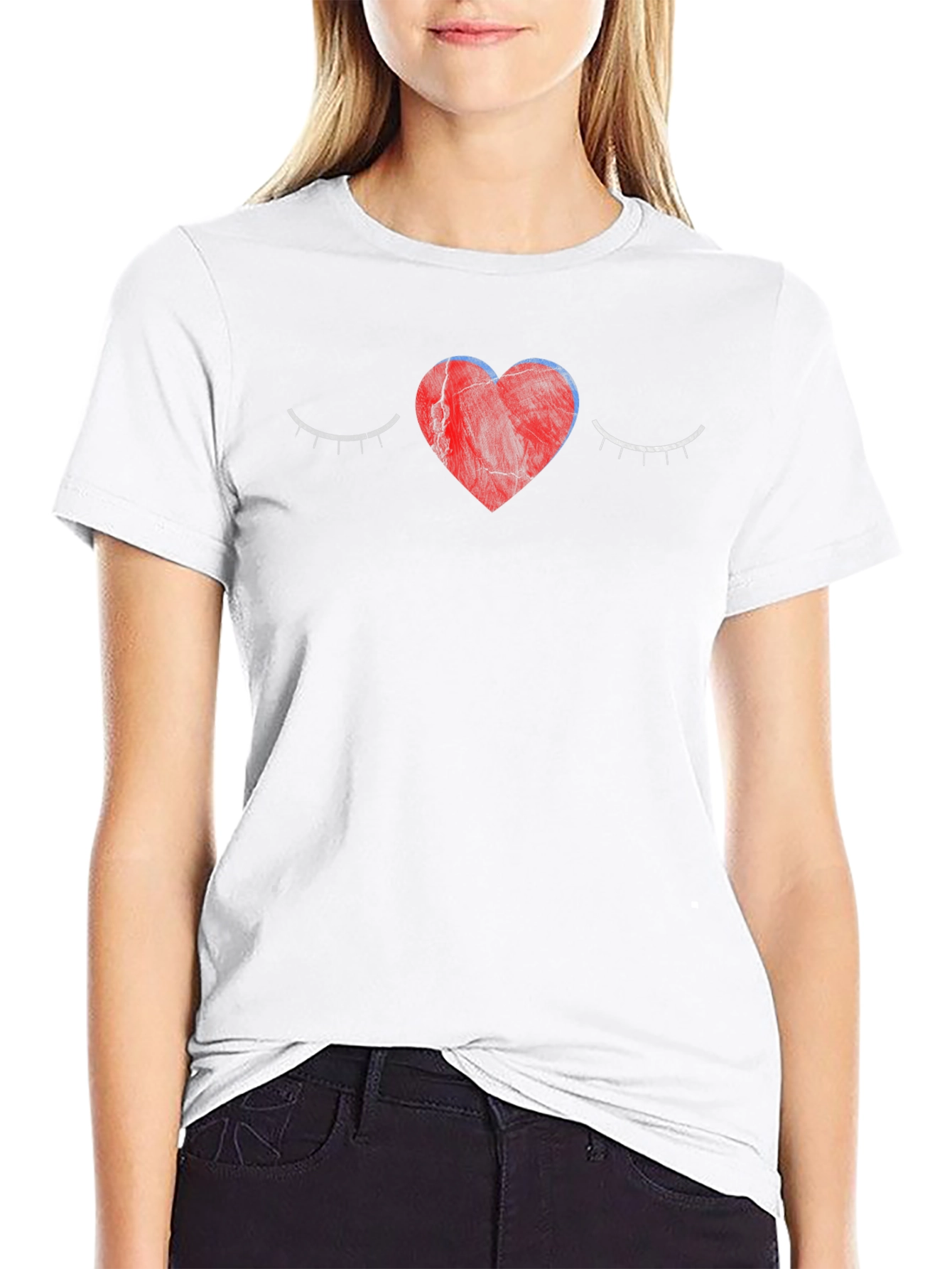 Heart Eyes Graphic Tee - Trendy Unisex Black T-Shirt