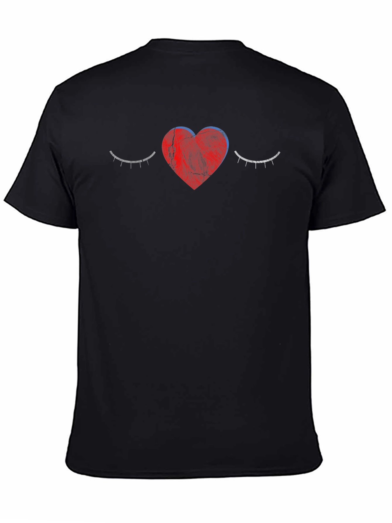 Heart Eyes Graphic Tee - Trendy Unisex Black T-Shirt