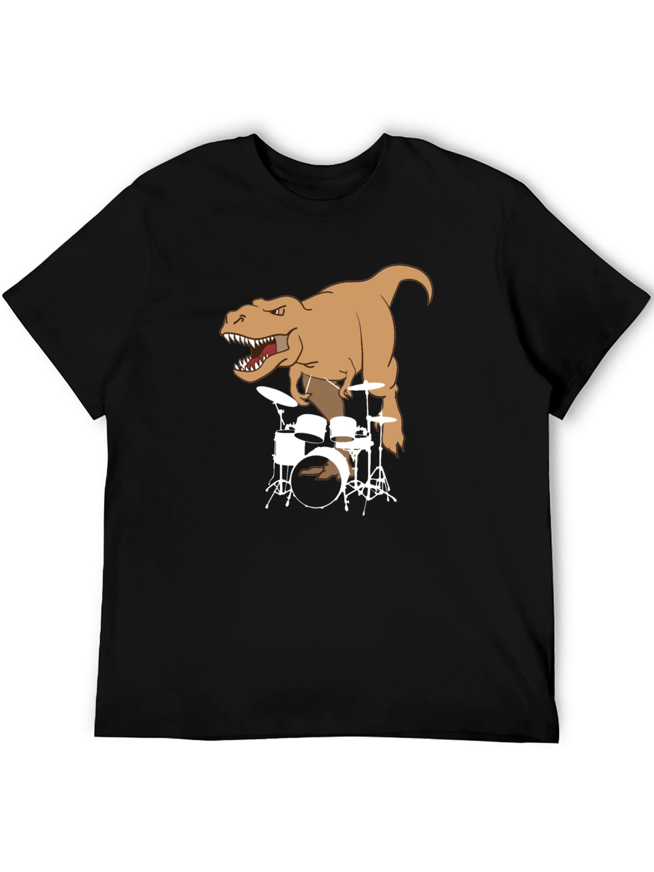 T-Rex Drummer Graphic Print T-Shirt