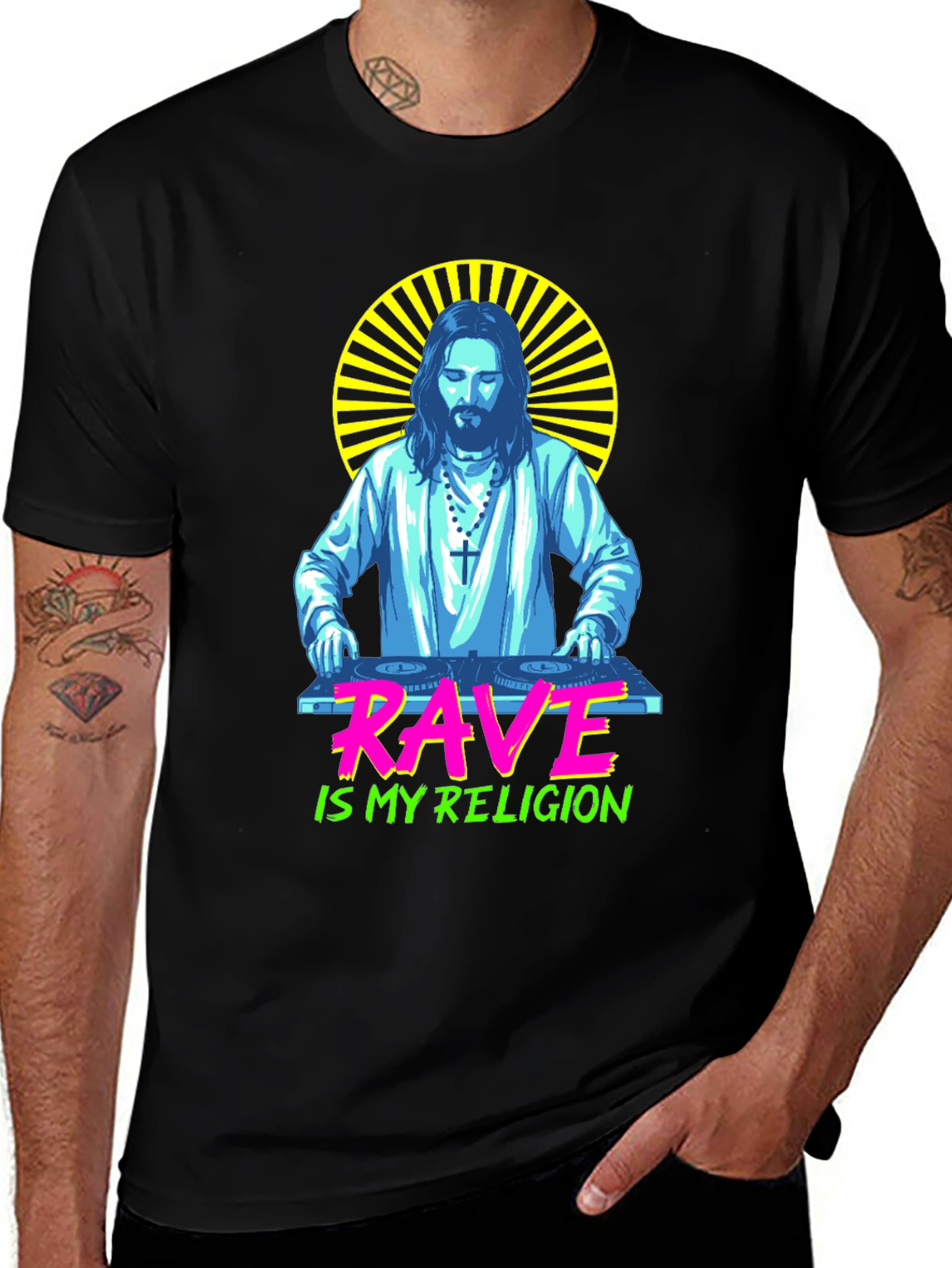 Rave is My Religion Graphic T-Shirt - DJ Jesus