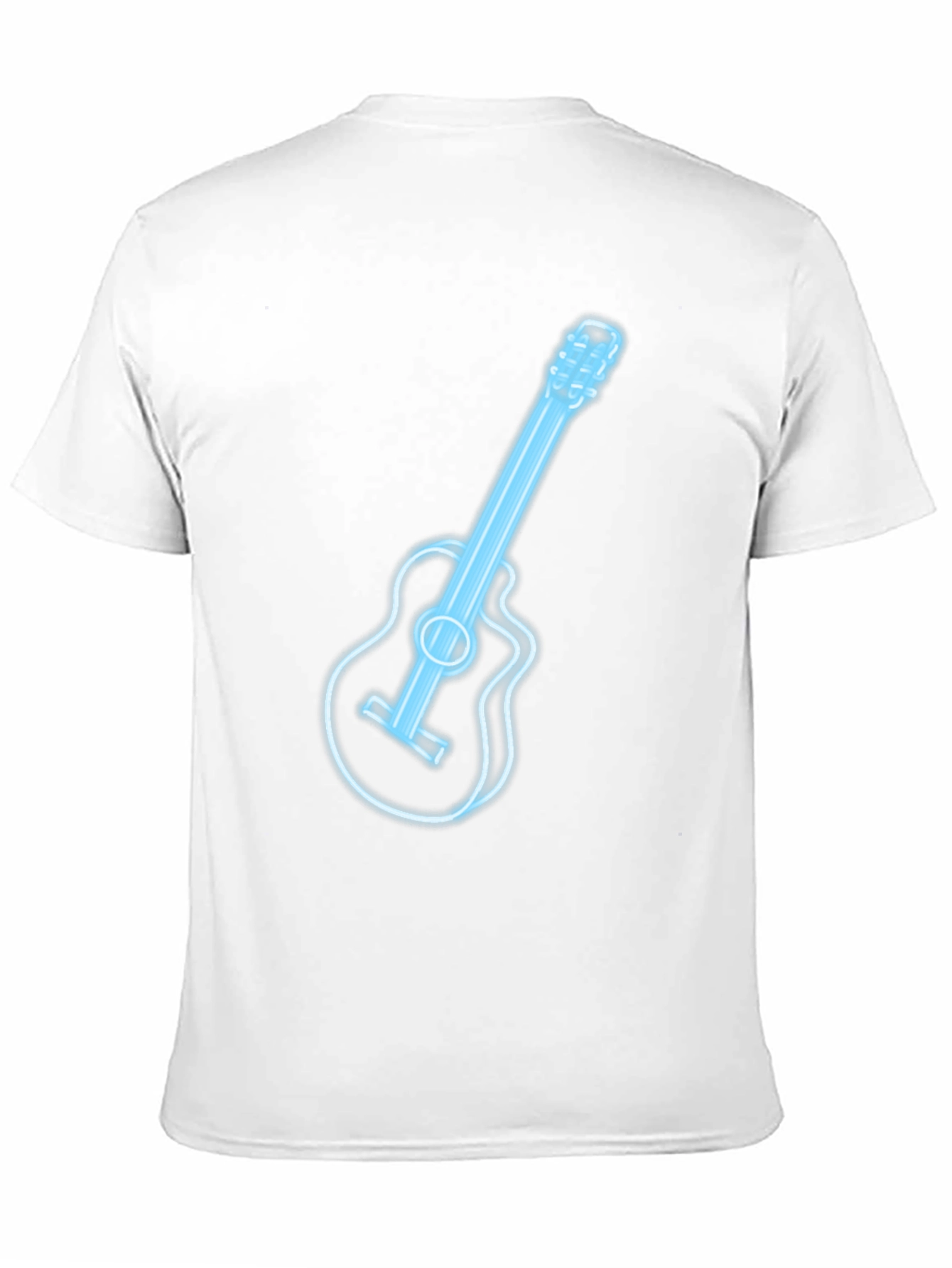 Neon Guitar Graphic T-Shirt - Black