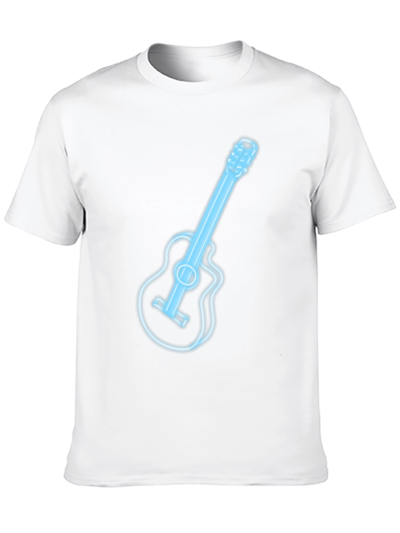 Neon Guitar Graphic T-Shirt - Black