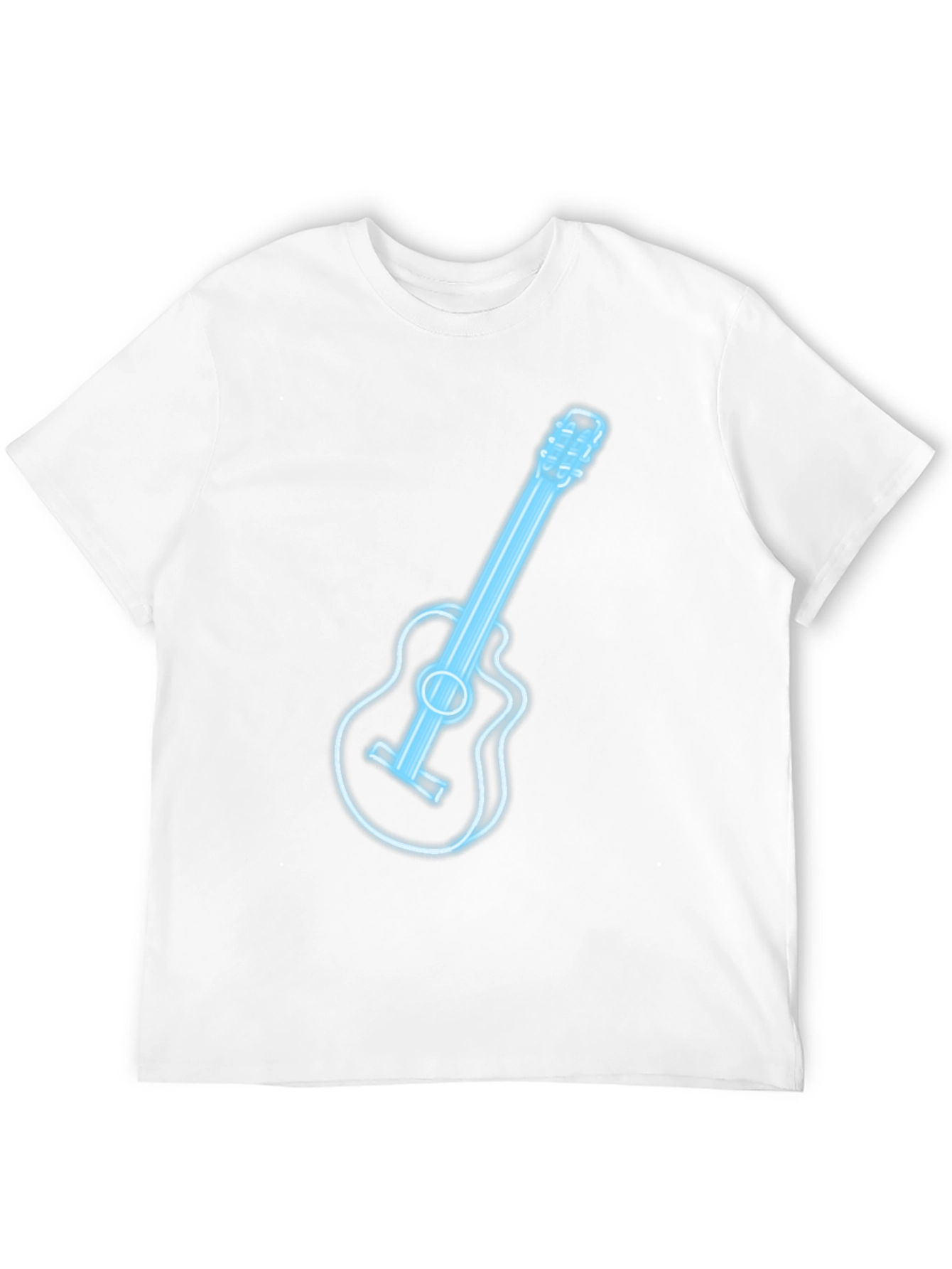 Neon Guitar Graphic T-Shirt - Black