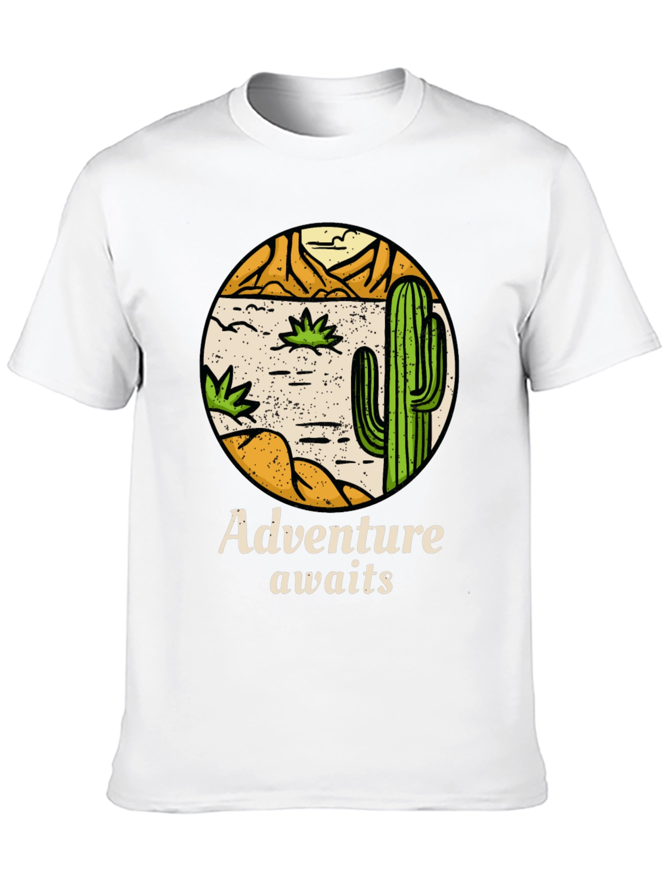 Adventure Awaits Cactus Graphic Tee - Desert Style Shirt
