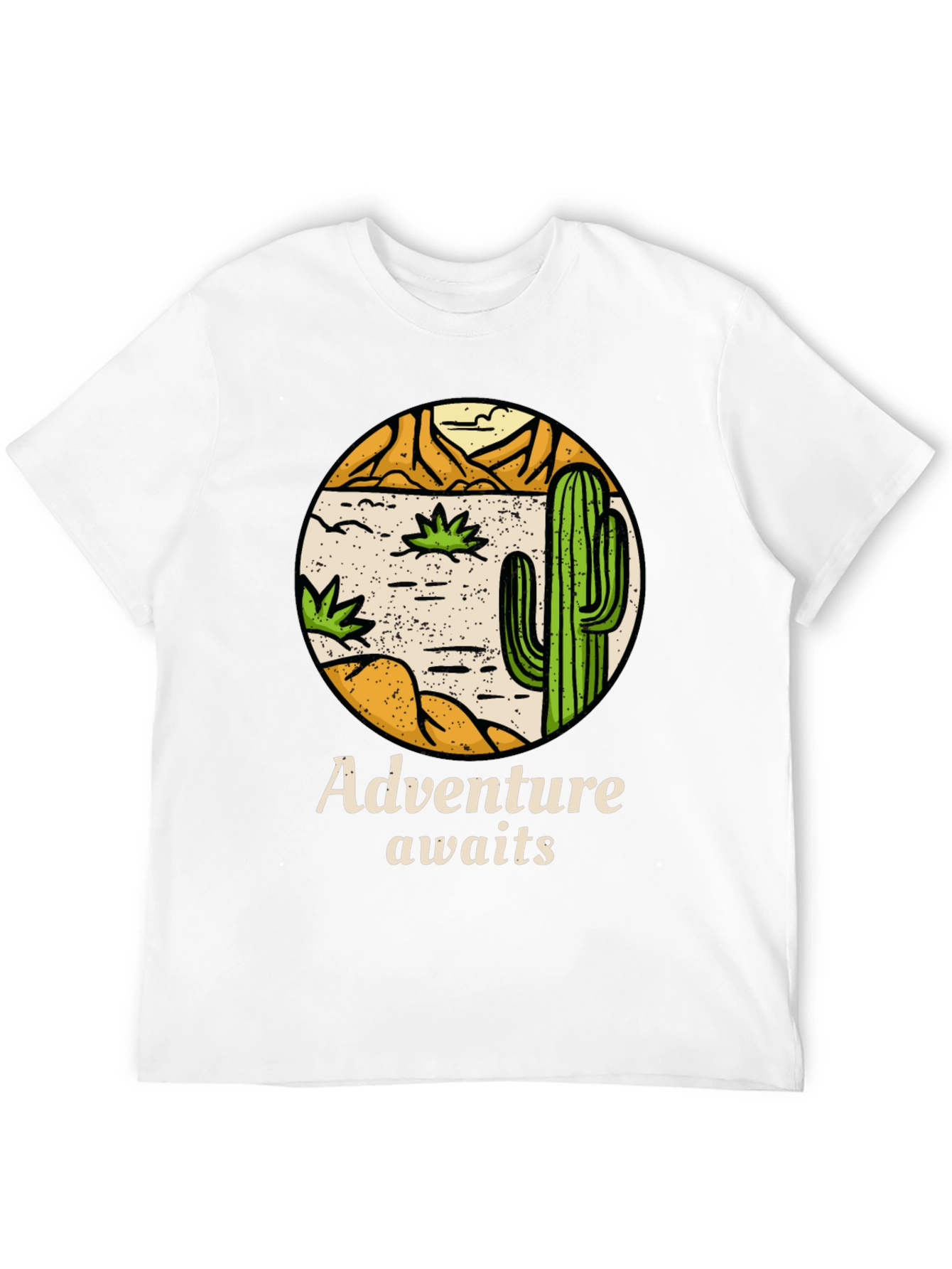 Adventure Awaits Cactus Graphic Tee - Desert Style Shirt