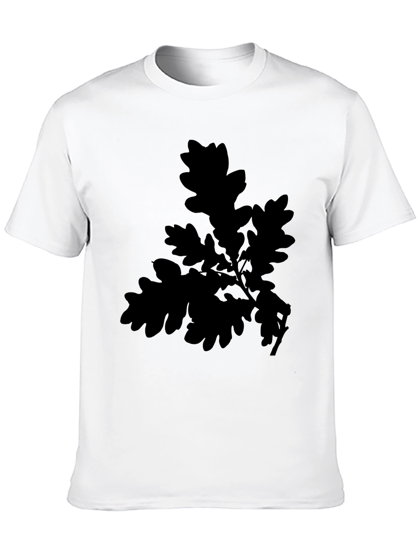 Oak Leaf Print Black T-Shirt