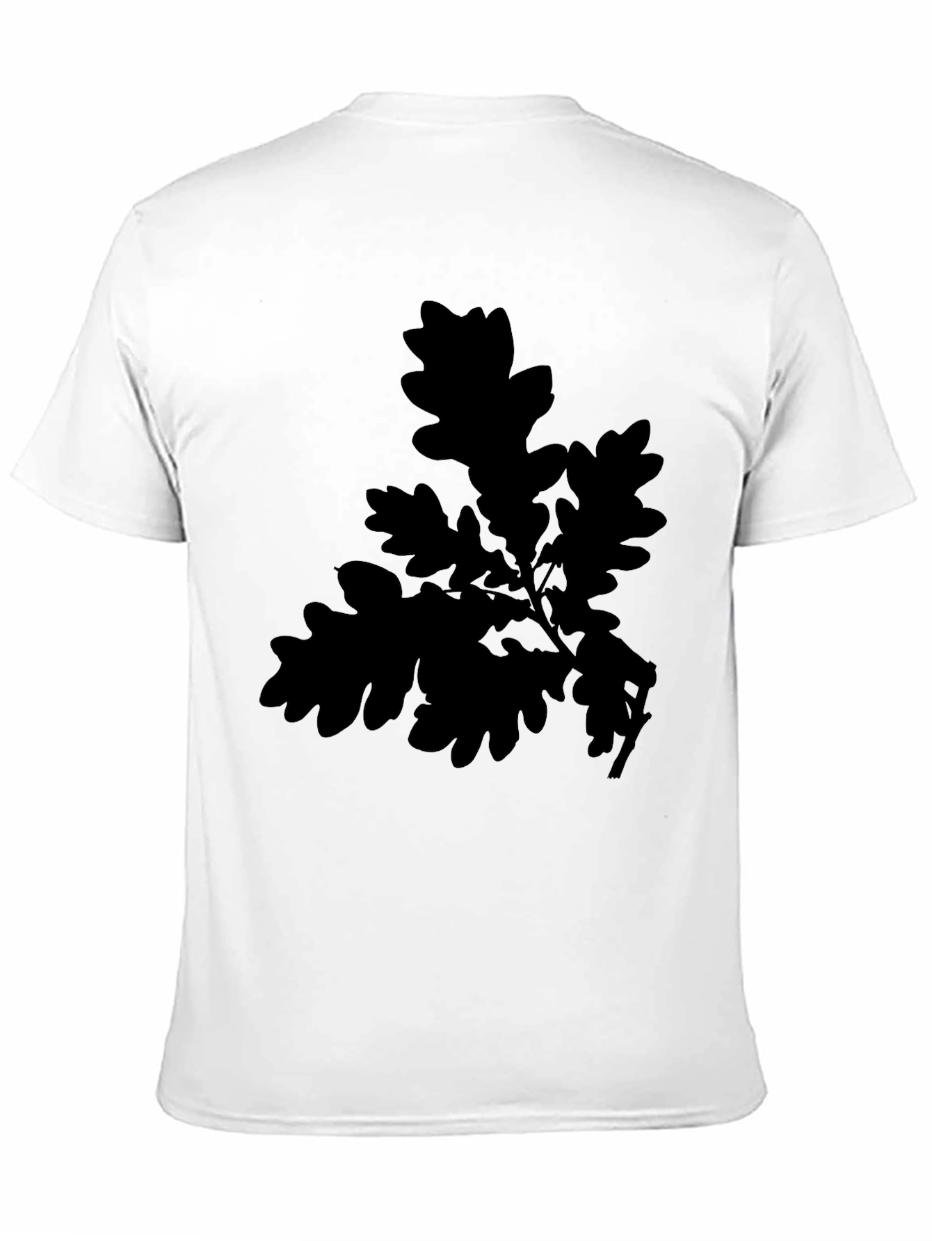 Oak Leaf Print Black T-Shirt