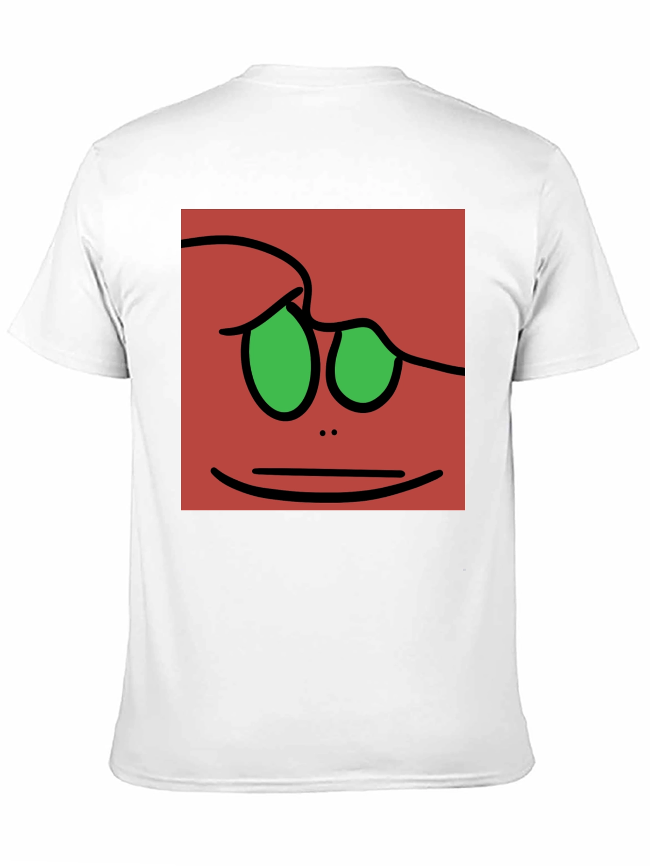 Fun Cartoon Face Graphic Tee - Black
