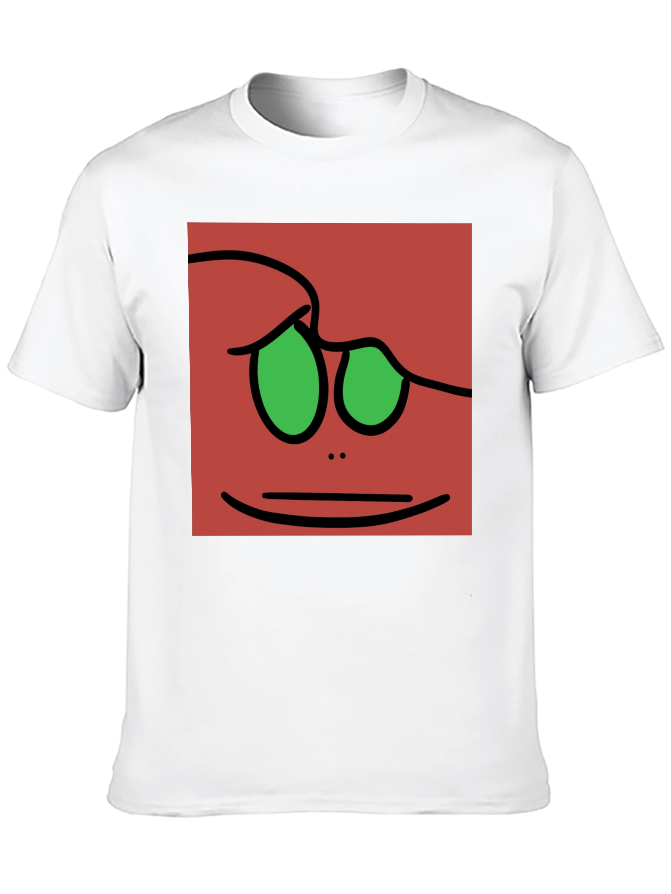Fun Cartoon Face Graphic Tee - Black